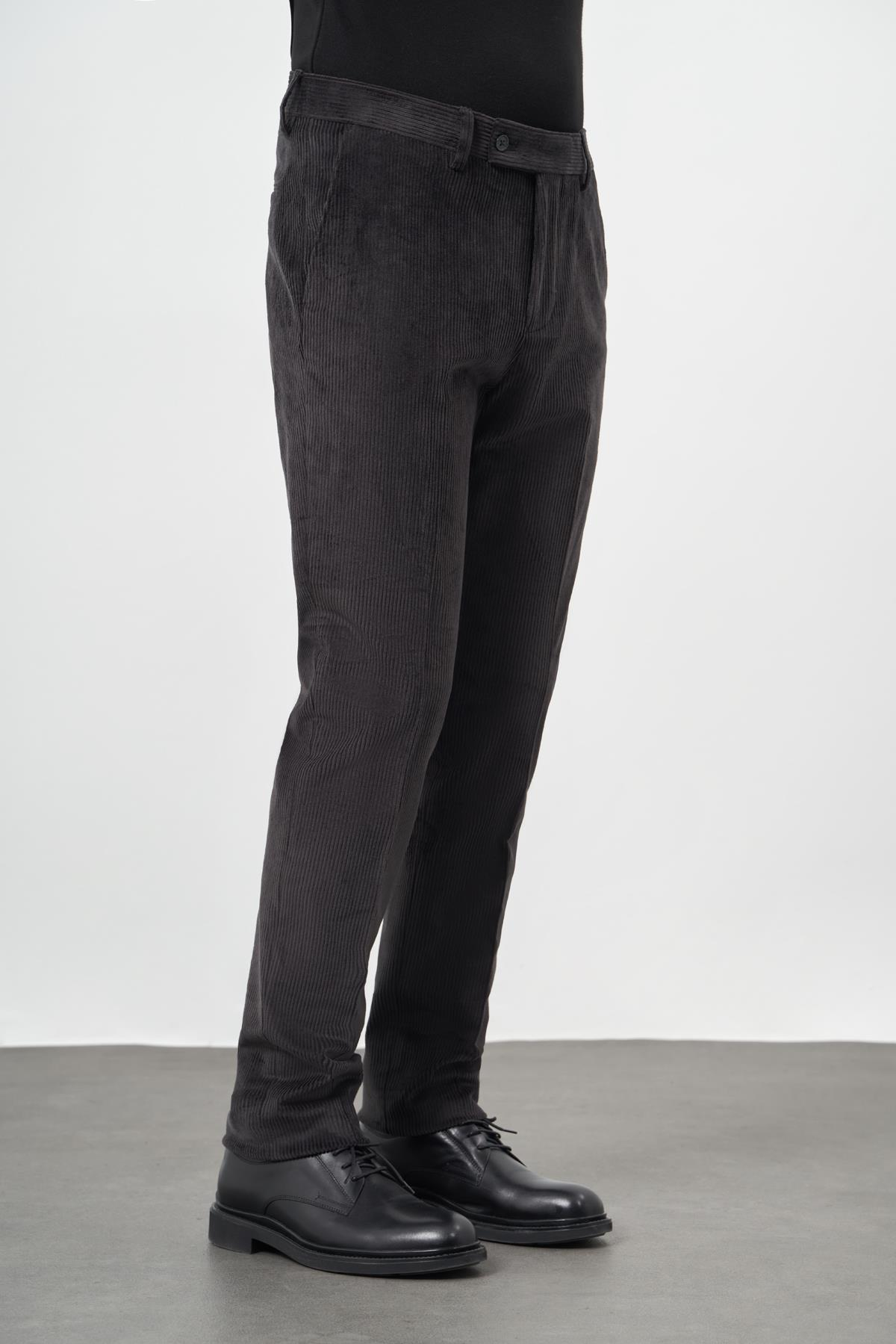 Füme Pamuklu Yandan Cepli Comfort Fit Classic Pantolon 1003245160