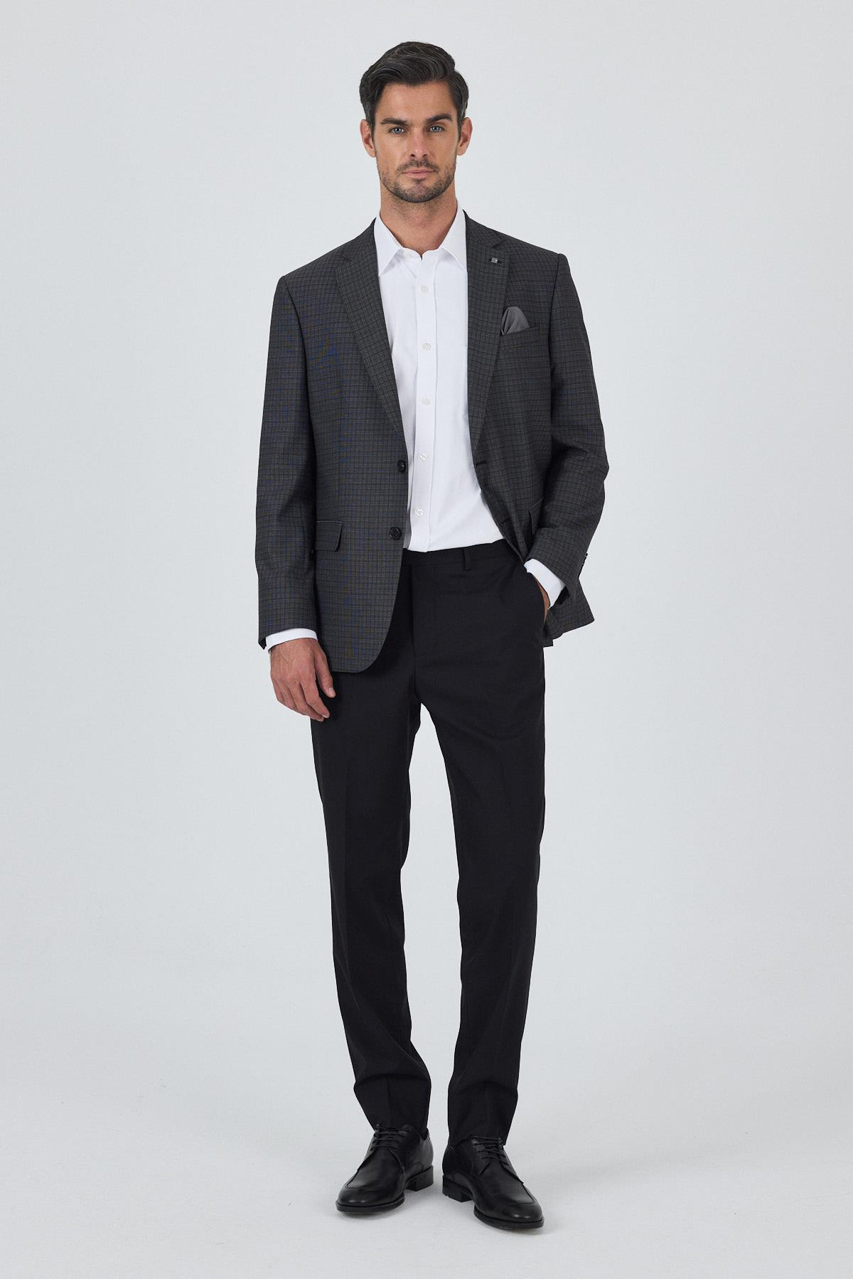 Füme Mono Yaka Bez Ayağı Tam Astar Esnek 4 Drop Comfort Fit Classic Ceket 1002250157