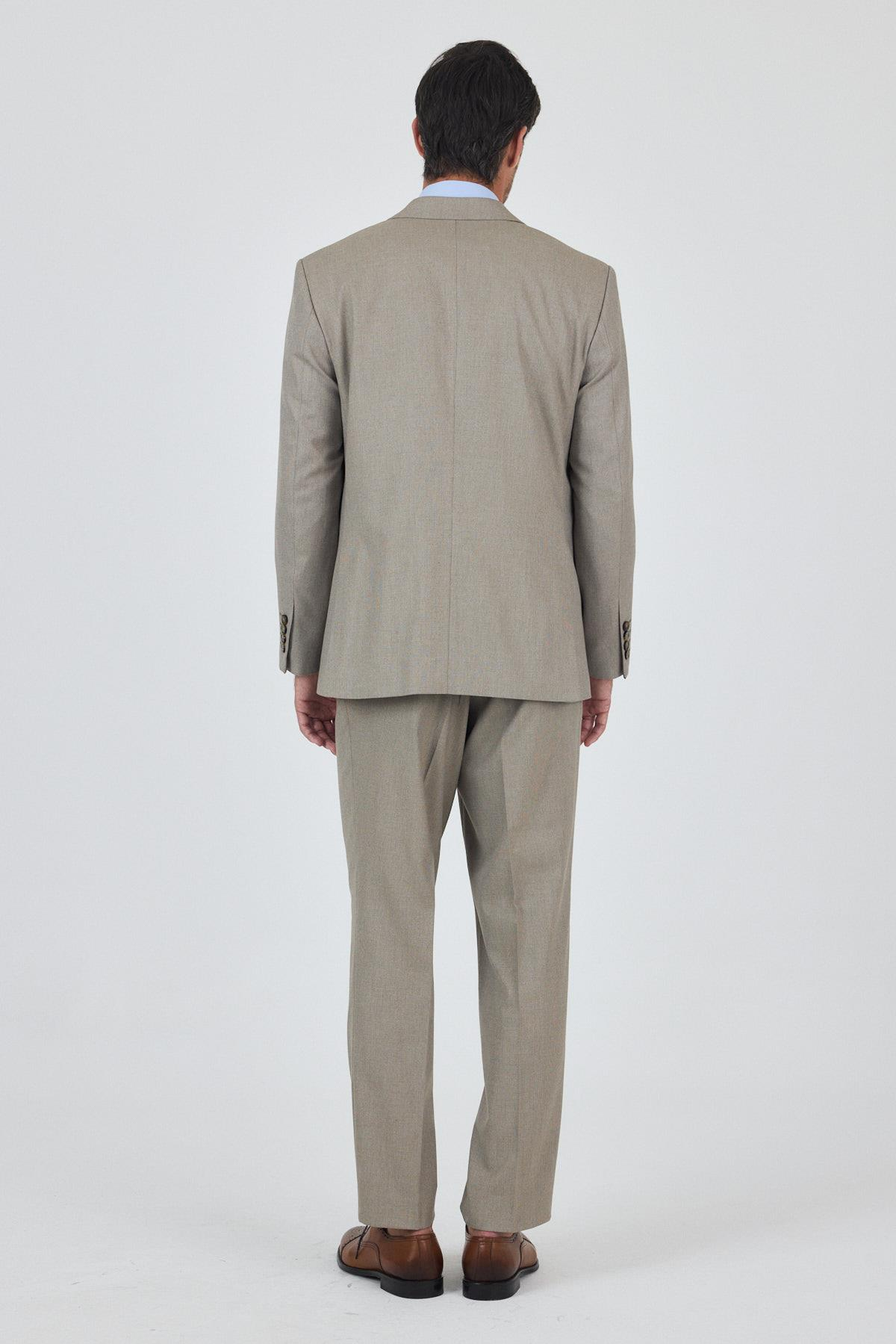 Bej Mono Yaka 4 Drop Comfort Fit Tam Astar Esnek Takım Elbise 1001250160