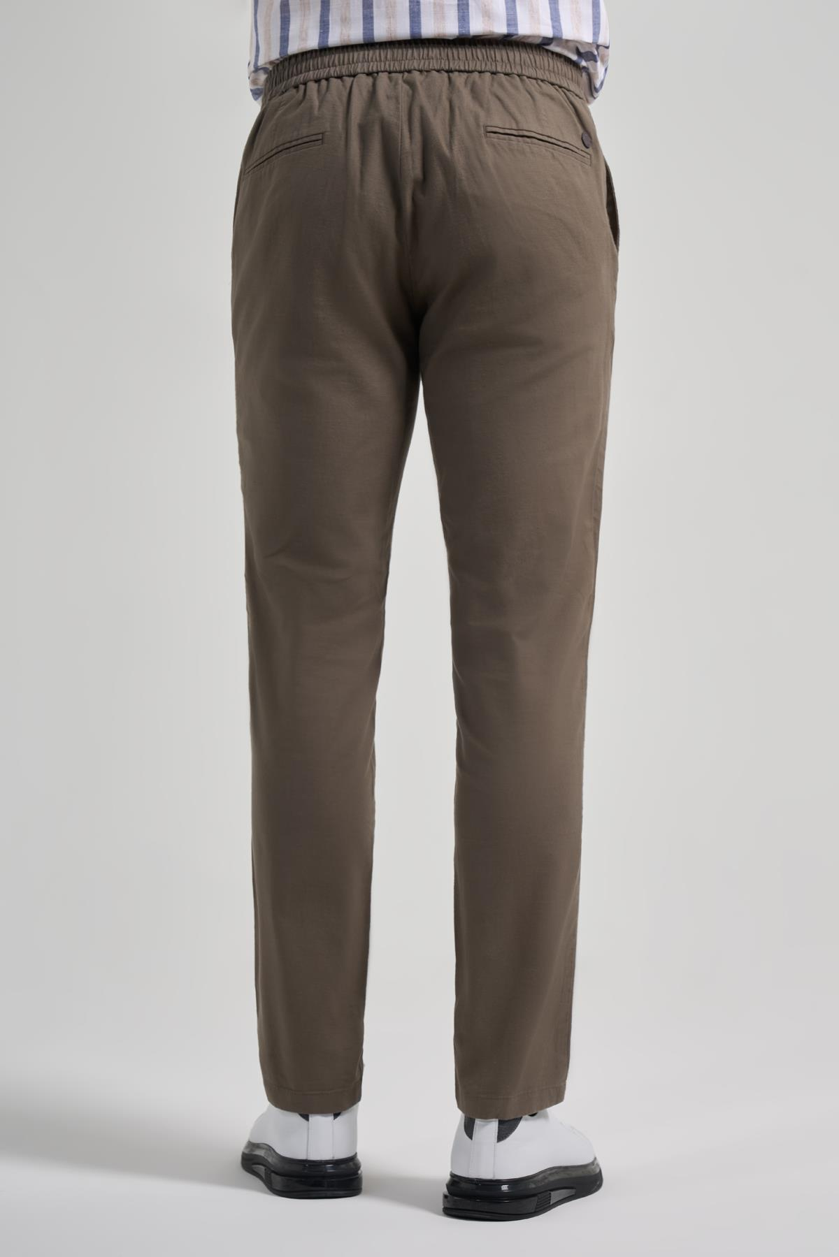 Haki Pamuklu Yandan Cepli Casual Comfort Fit Jogger Pantolon 1003250110