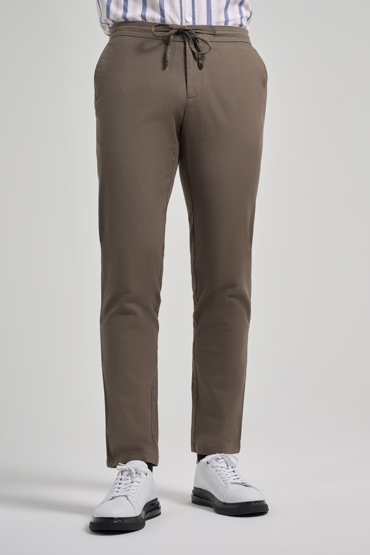Haki Pamuklu Yandan Cepli Casual Comfort Fit Jogger Pantolon 1003250110
