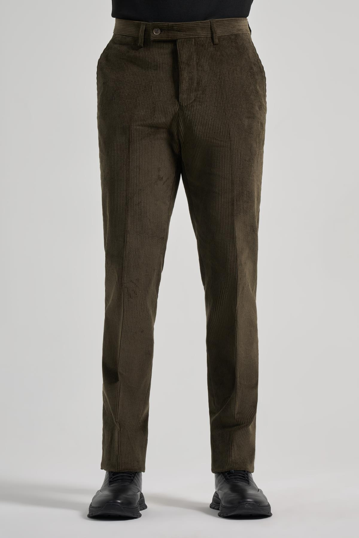 Haki Pamuklu Yandan Cepli Comfort Fit Classic Pantolon 1003245160