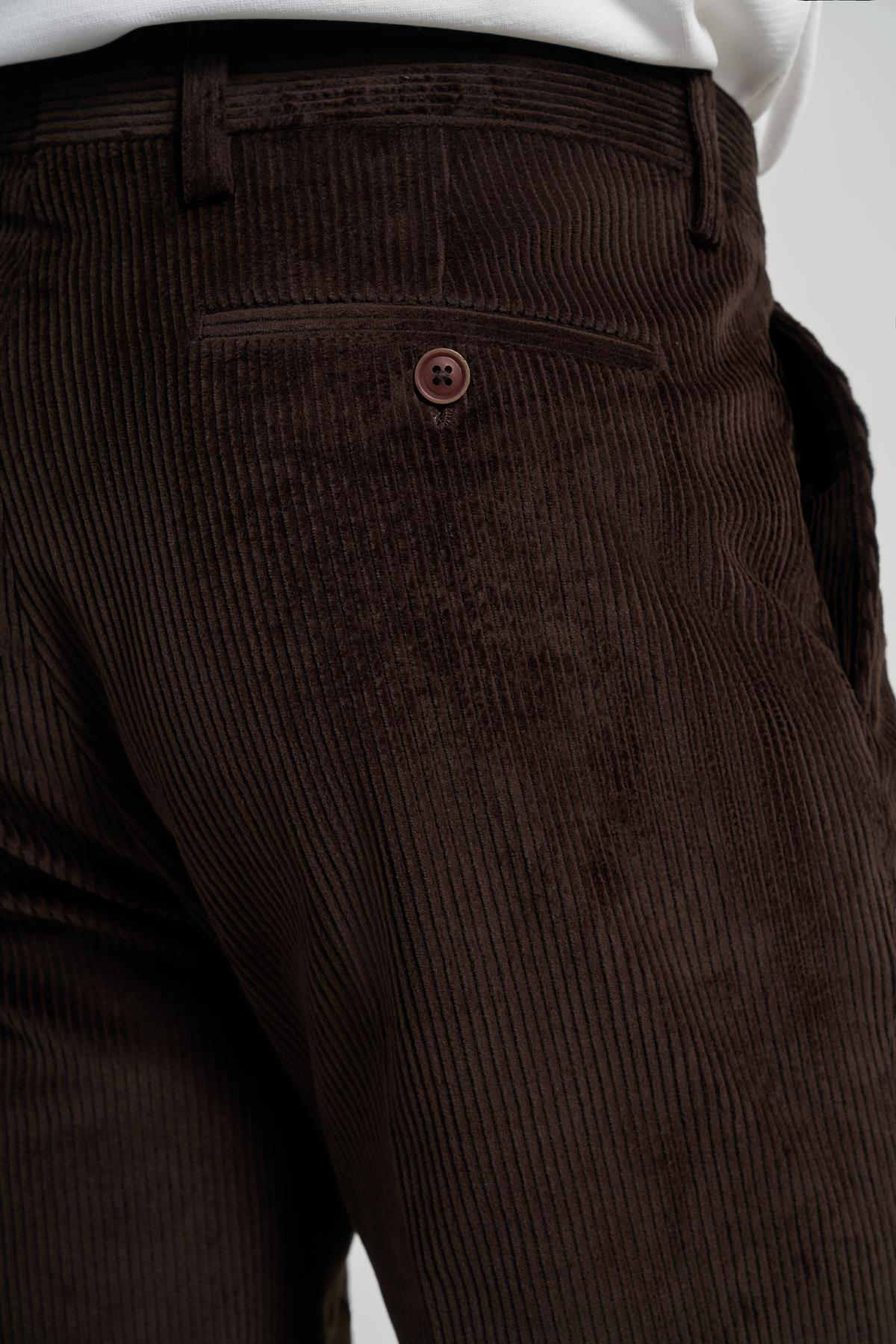 Kahverengi Pamuklu Yandan Cepli Comfort Fit Classic Pantolon 1003245160