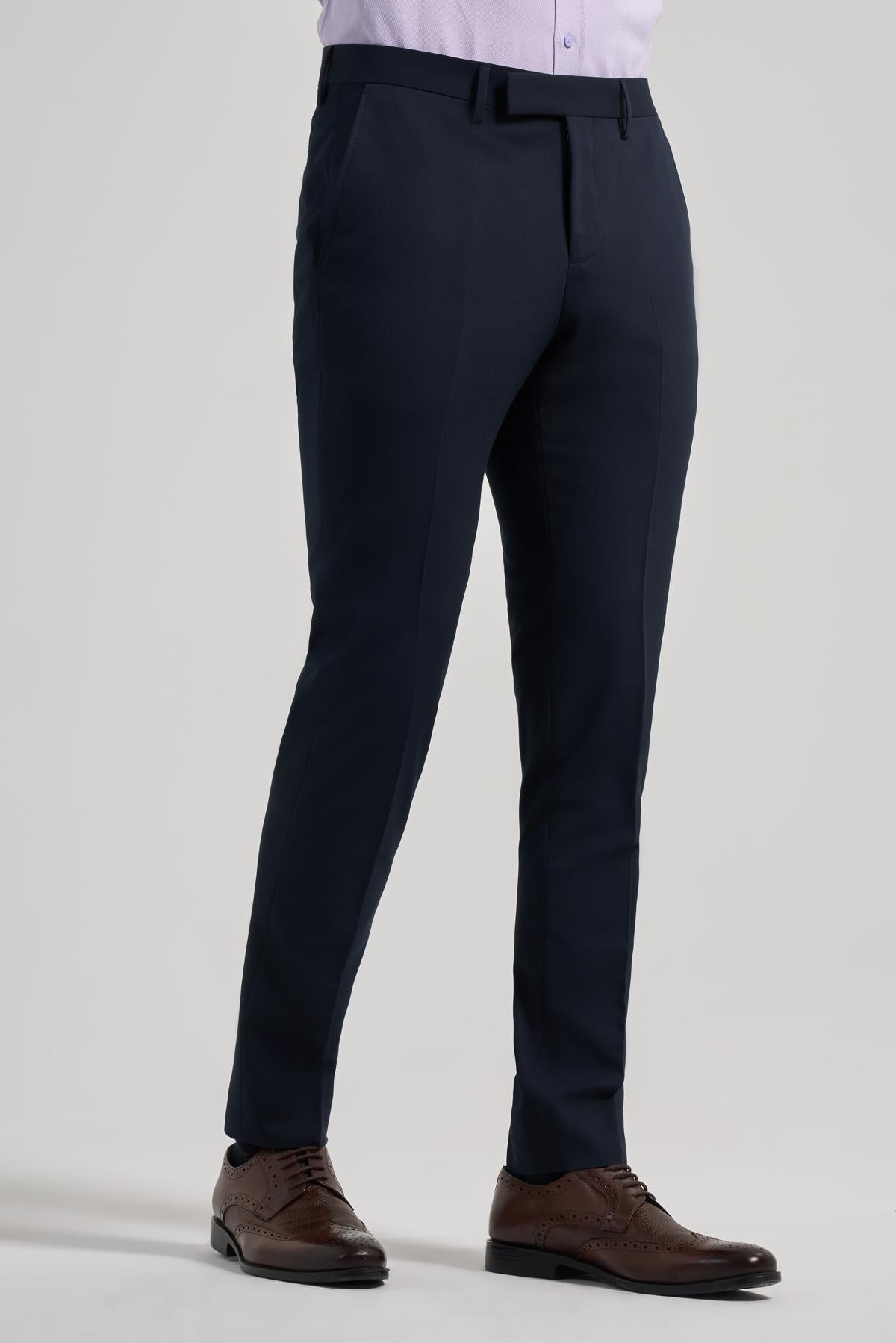 Lacivert Esnek Yandan Cepli Slim Fit Classic Pantolon 1003250106