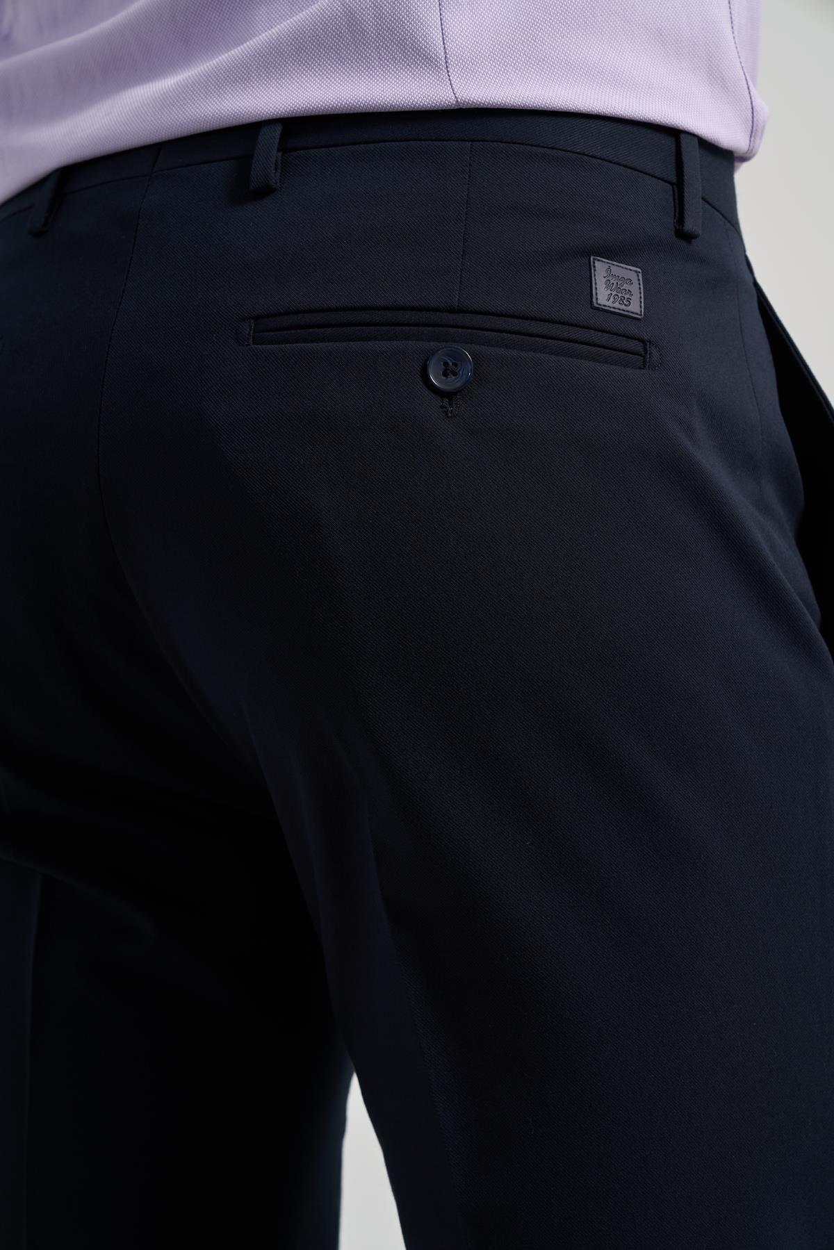 Lacivert Esnek Yandan Cepli Slim Fit Classic Pantolon 1003250106