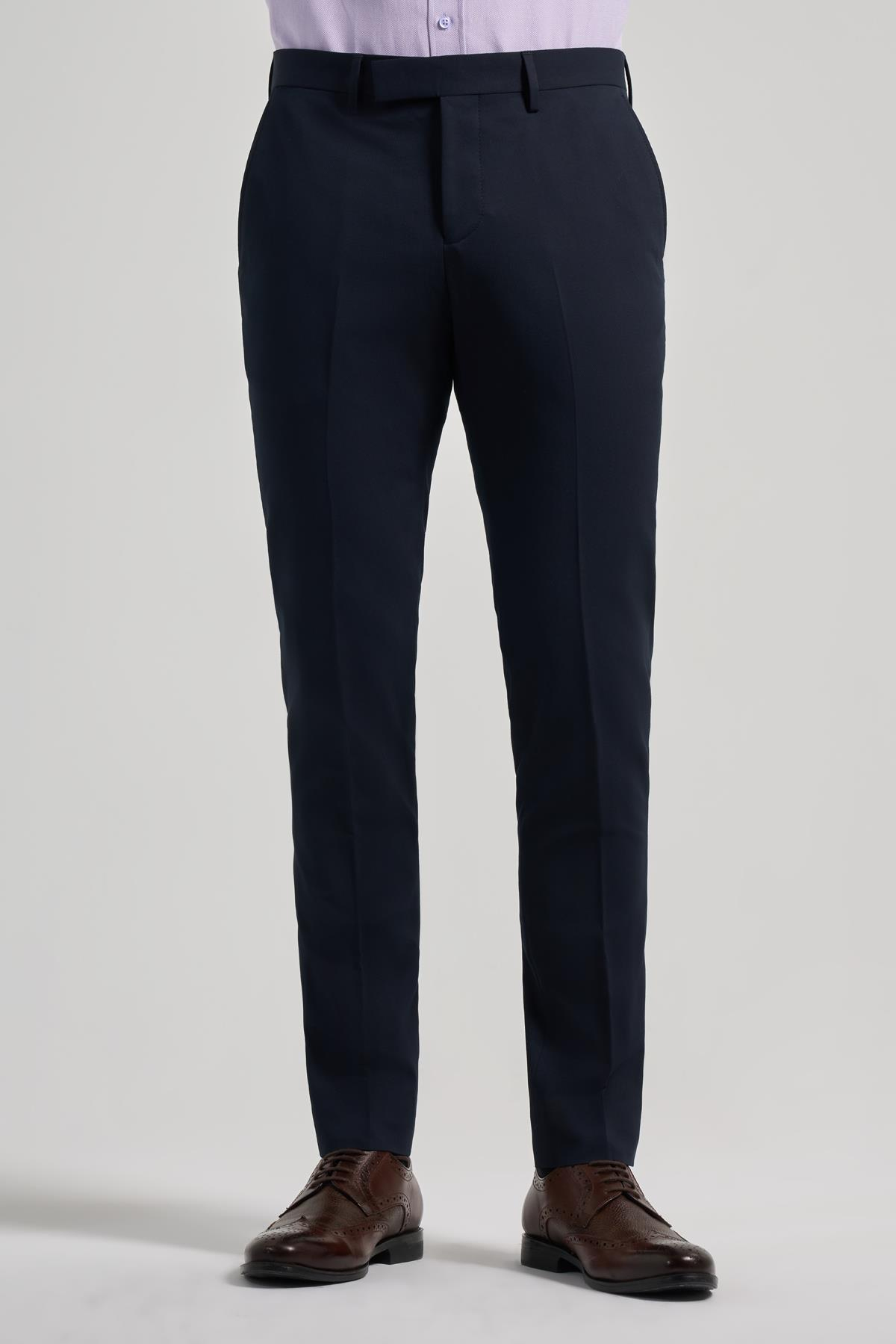 Lacivert Esnek Yandan Cepli Slim Fit Classic Pantolon 1003250106