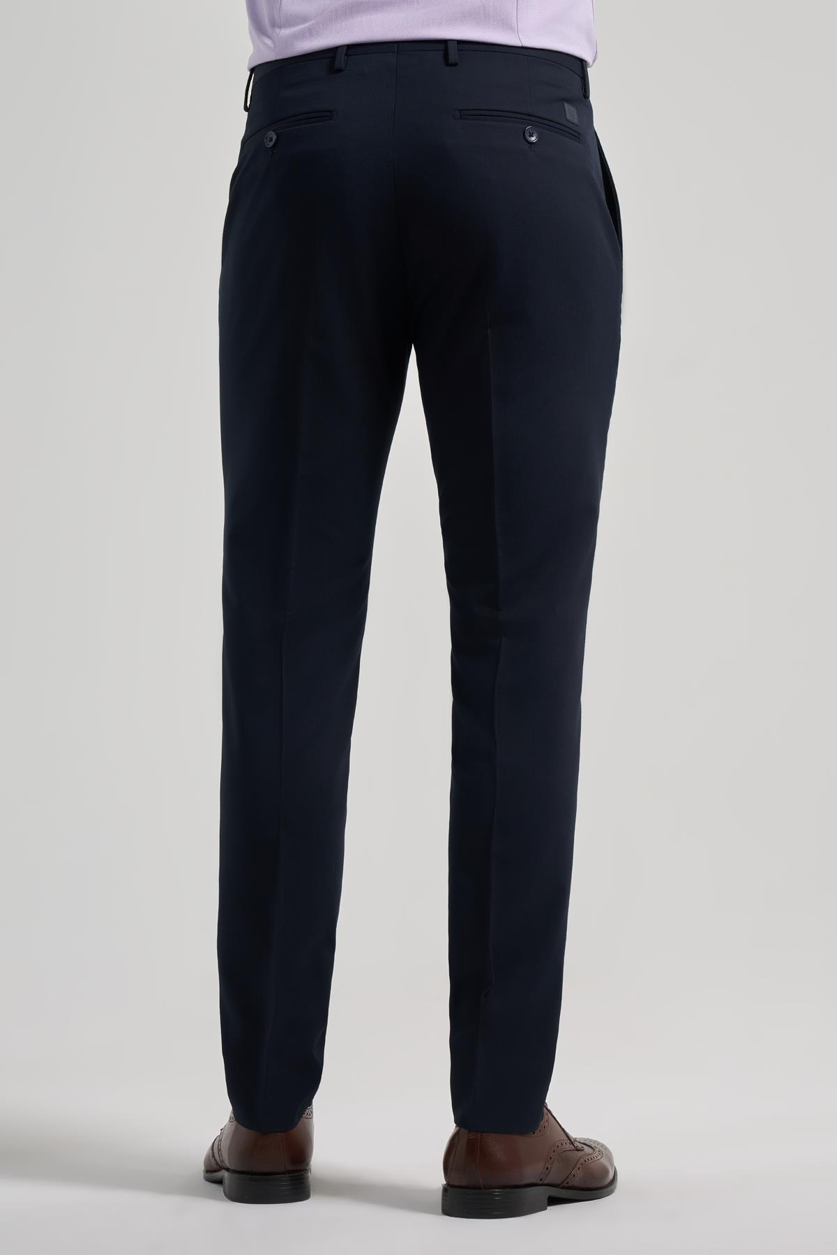 Lacivert Esnek Yandan Cepli Slim Fit Classic Pantolon 1003250106