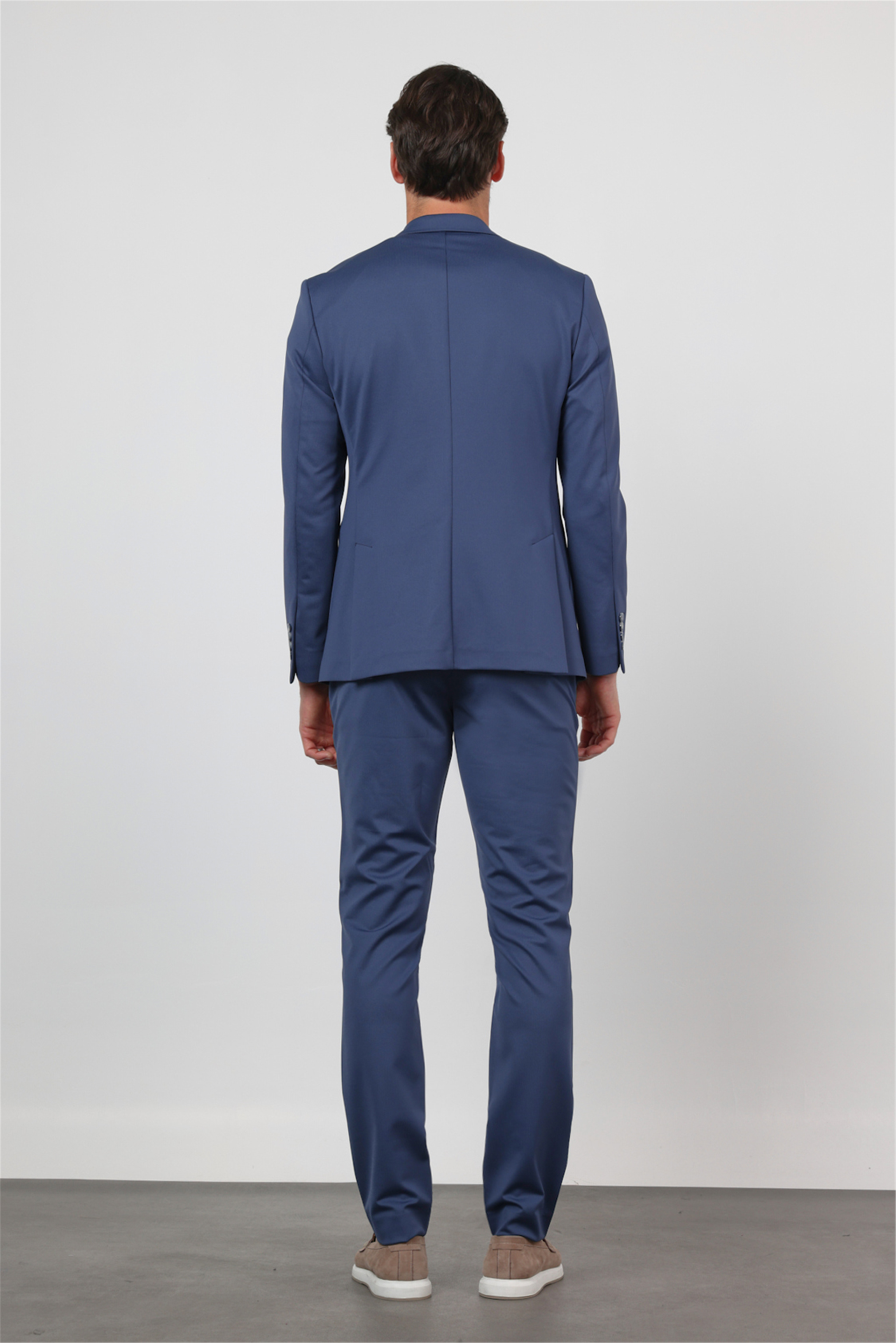 Lacivert Mono Yaka 6 Drop Slim Fit Esnek Beli Lastikli Takım Elbise 1001260165