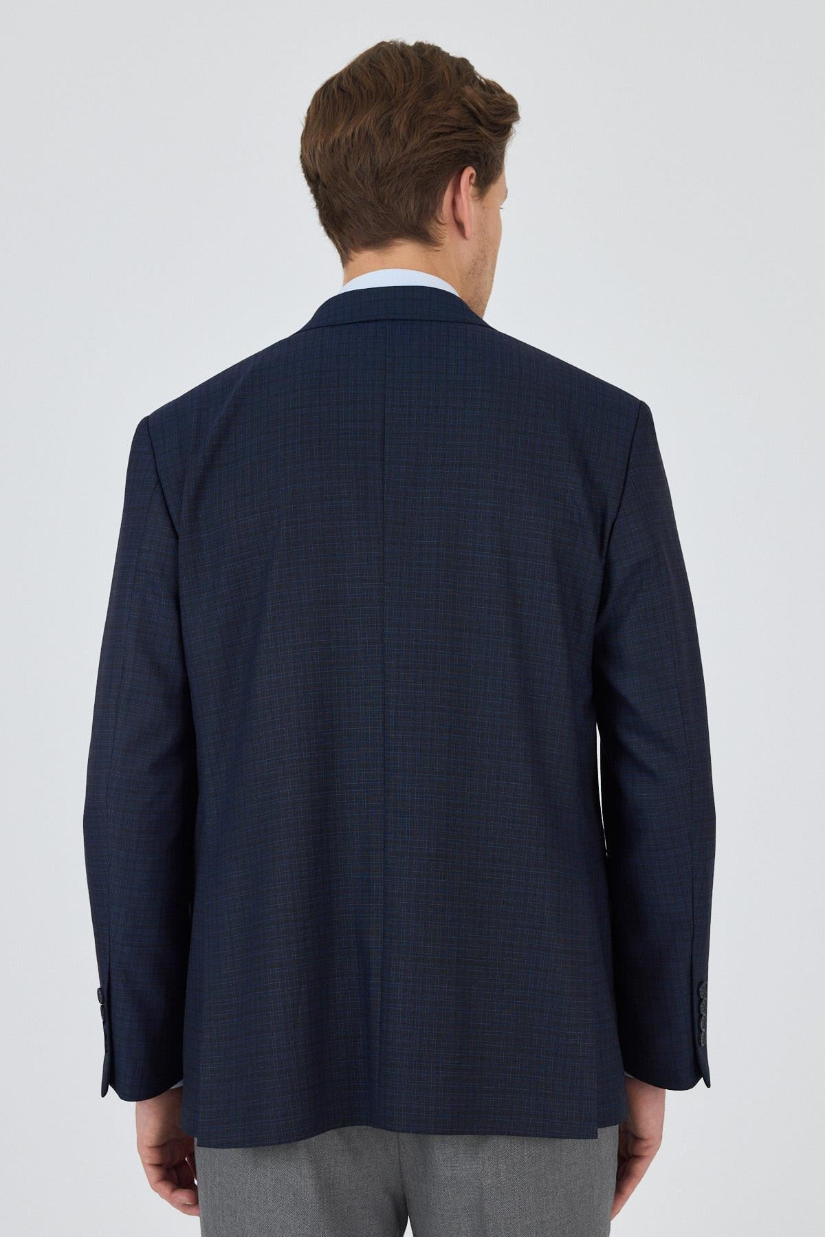 Lacivert Mono Yaka Bez Ayağı Tam Astar Esnek 4 Drop Comfort Fit Classic Ceket 1002250157
