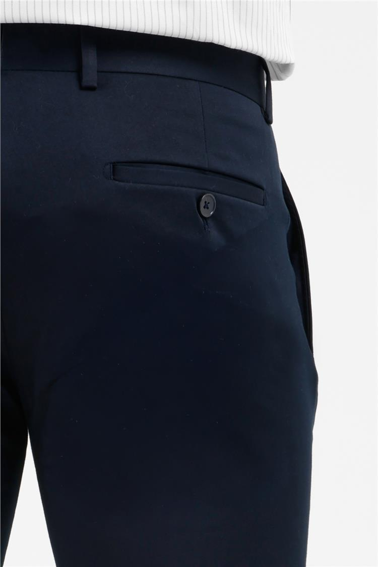 Lacivert Yan Cep Casual Slim Fit Pamuklu Chino Pantolon 1003255172