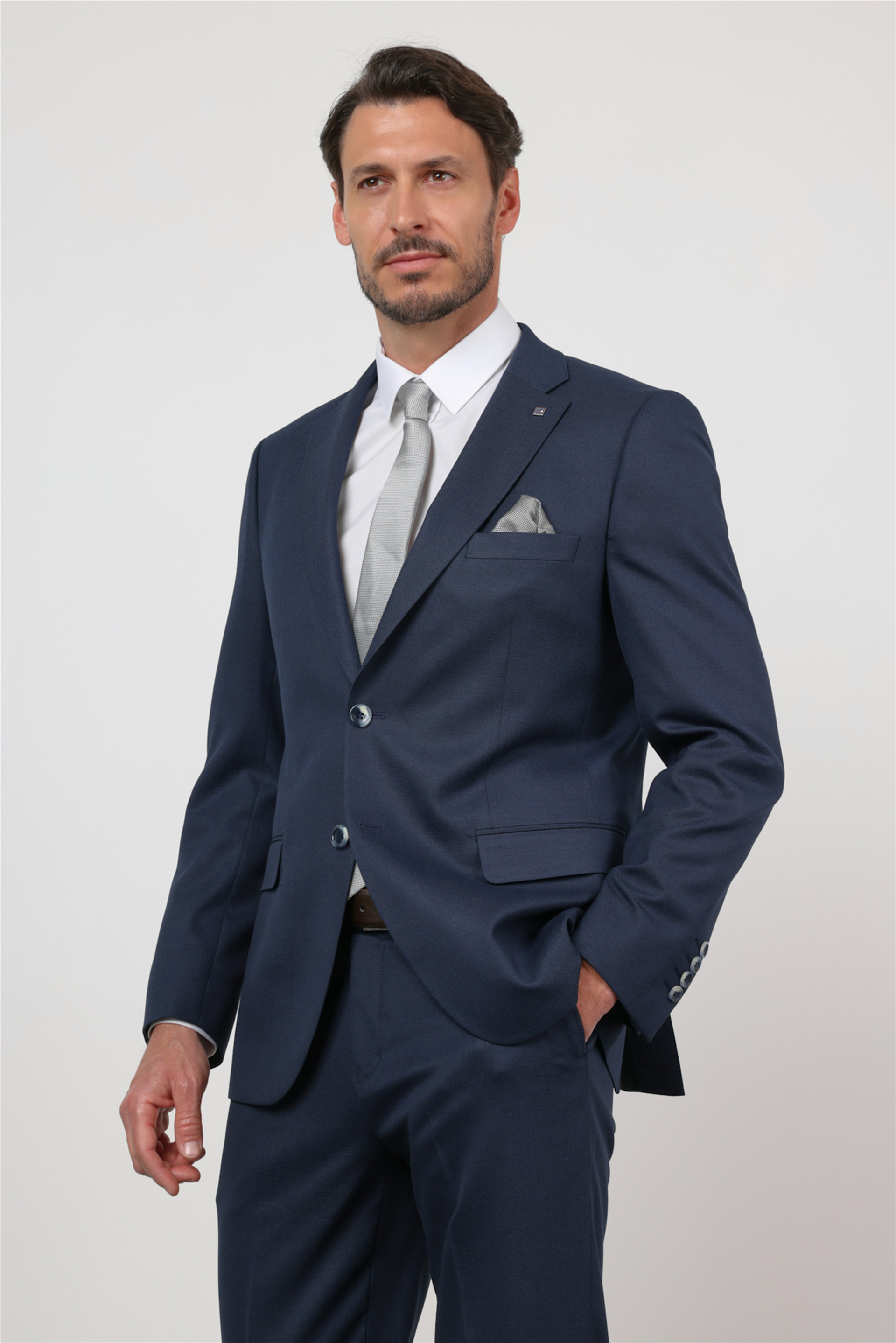 Lacivert Mono Yaka 6 Drop Comfort Fit Tam Astar Esnek Takım Elbise 1001260167