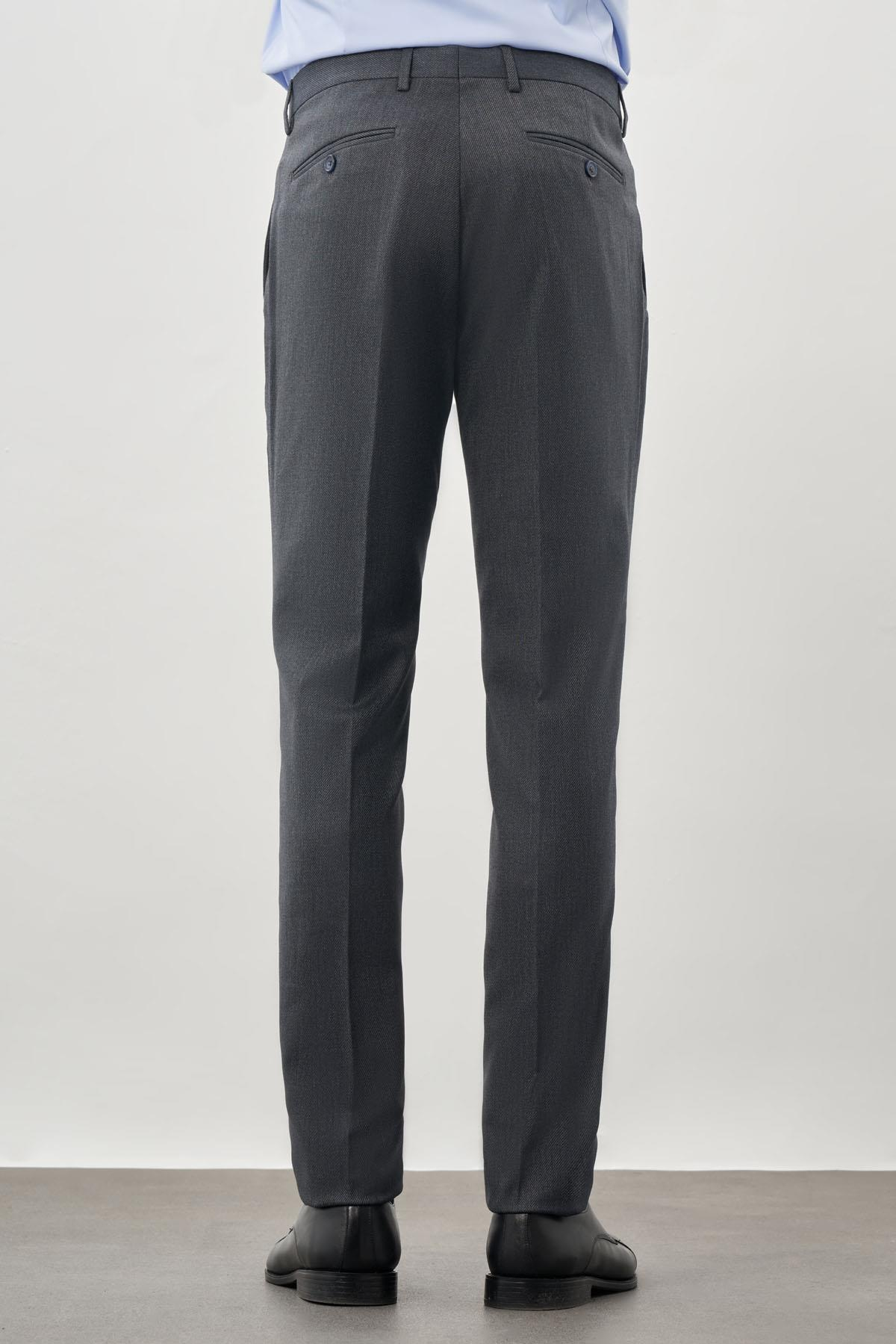 Lacivert Esnek Yandan Cepli Slim Fit Classic Pantolon 1003245209