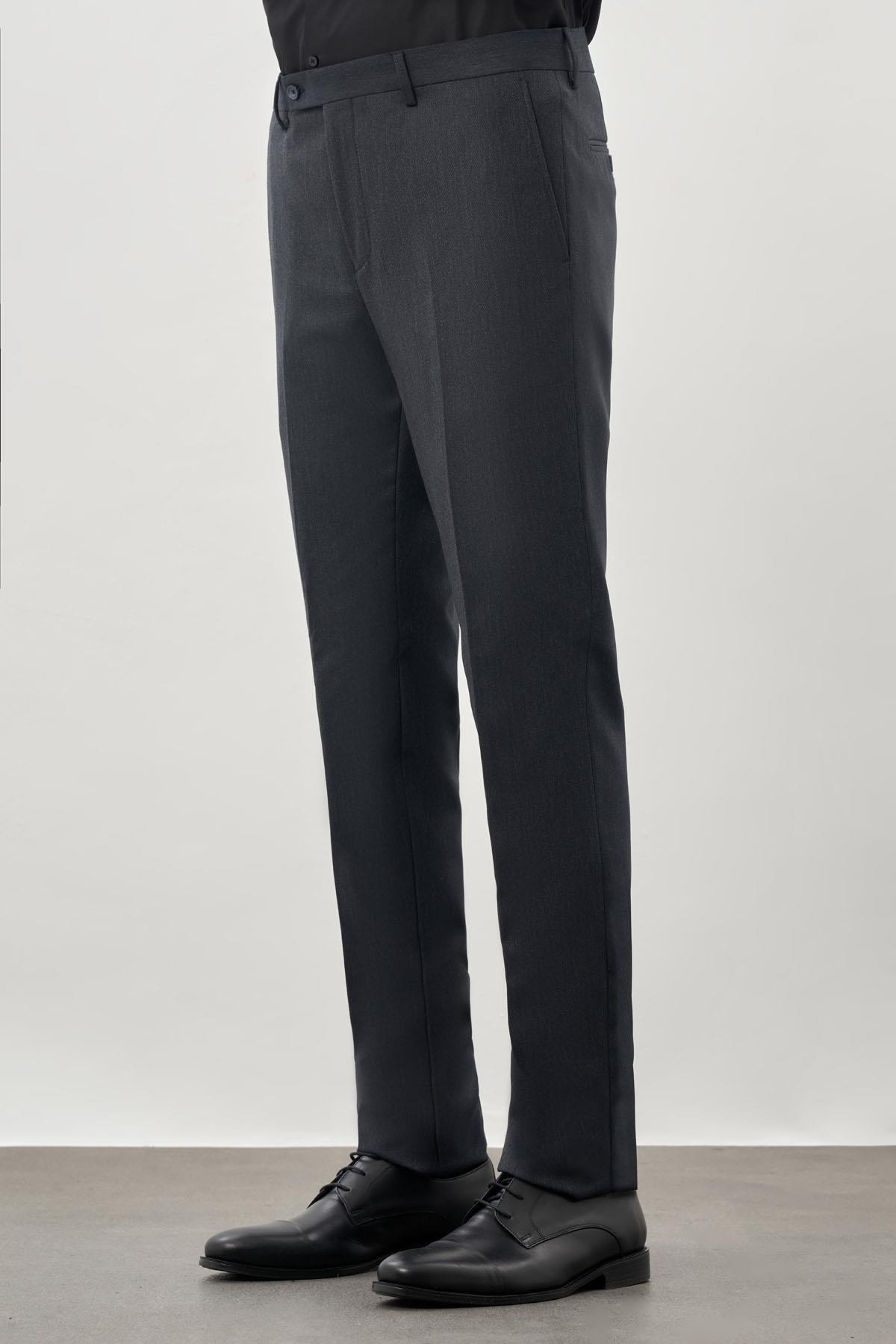 Lacivert Esnek Yandan Cepli Slim Fit Classic Pantolon 1003245209