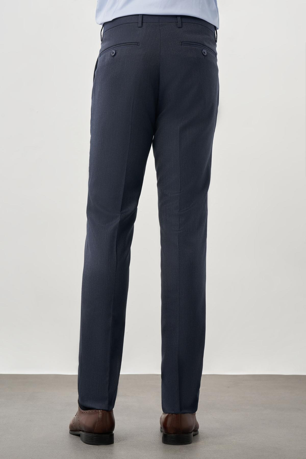 Lacivert Esnek Yandan Cepli Slim Fit Classic Pantolon 1003245209