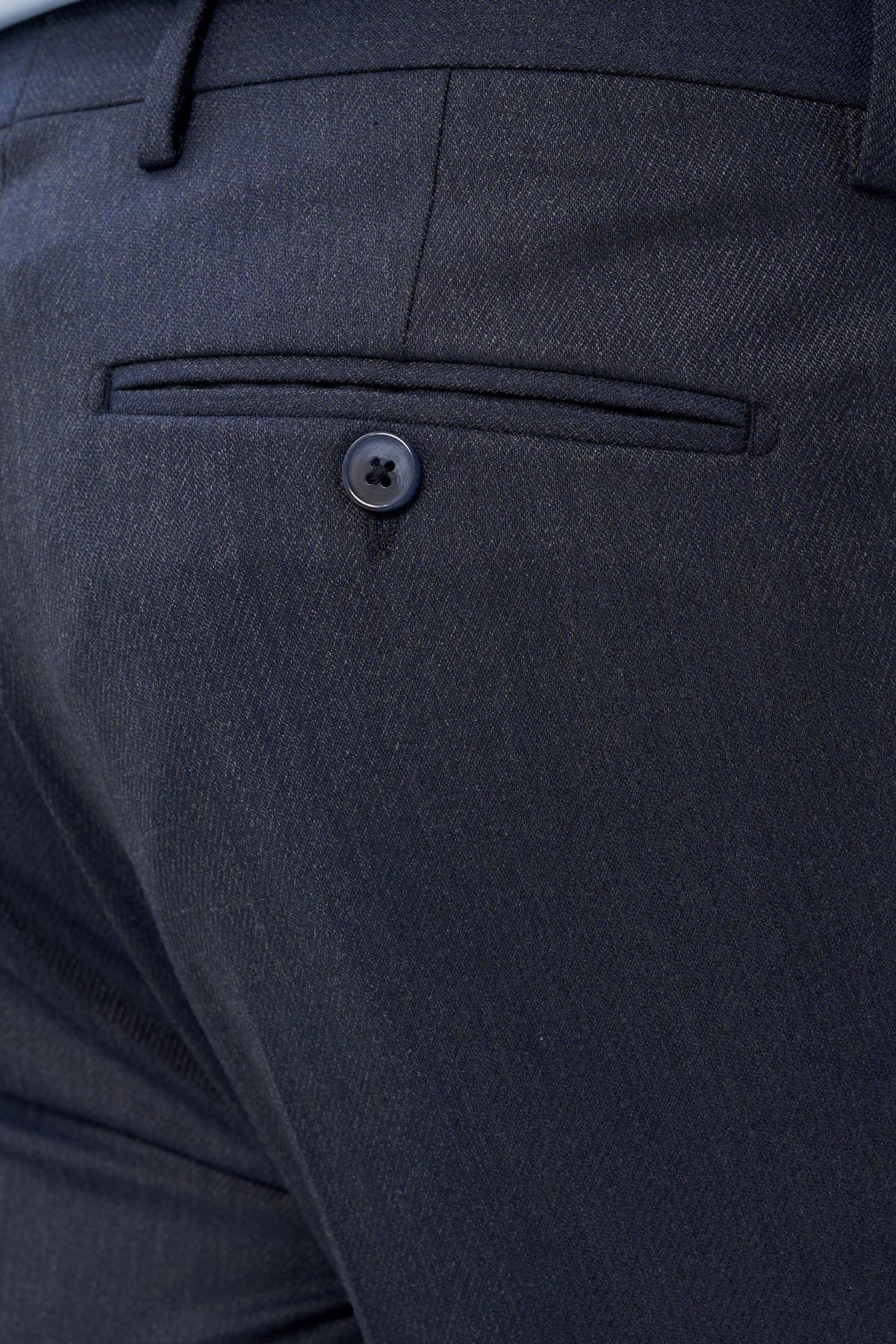 Lacivert Esnek Yandan Cepli Slim Fit Classic Pantolon 1003245209