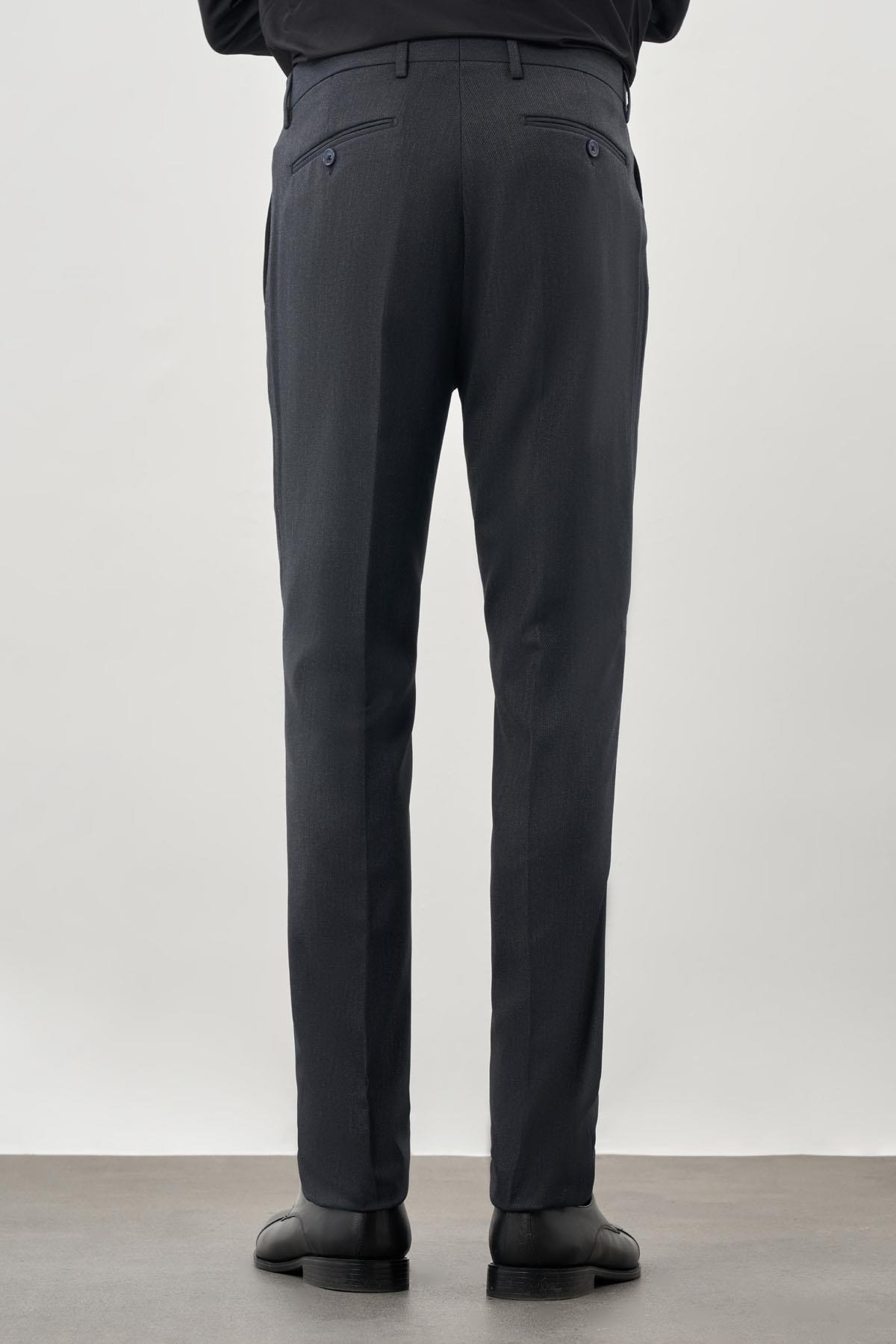 Lacivert Esnek Yandan Cepli Slim Fit Classic Pantolon 1003245209