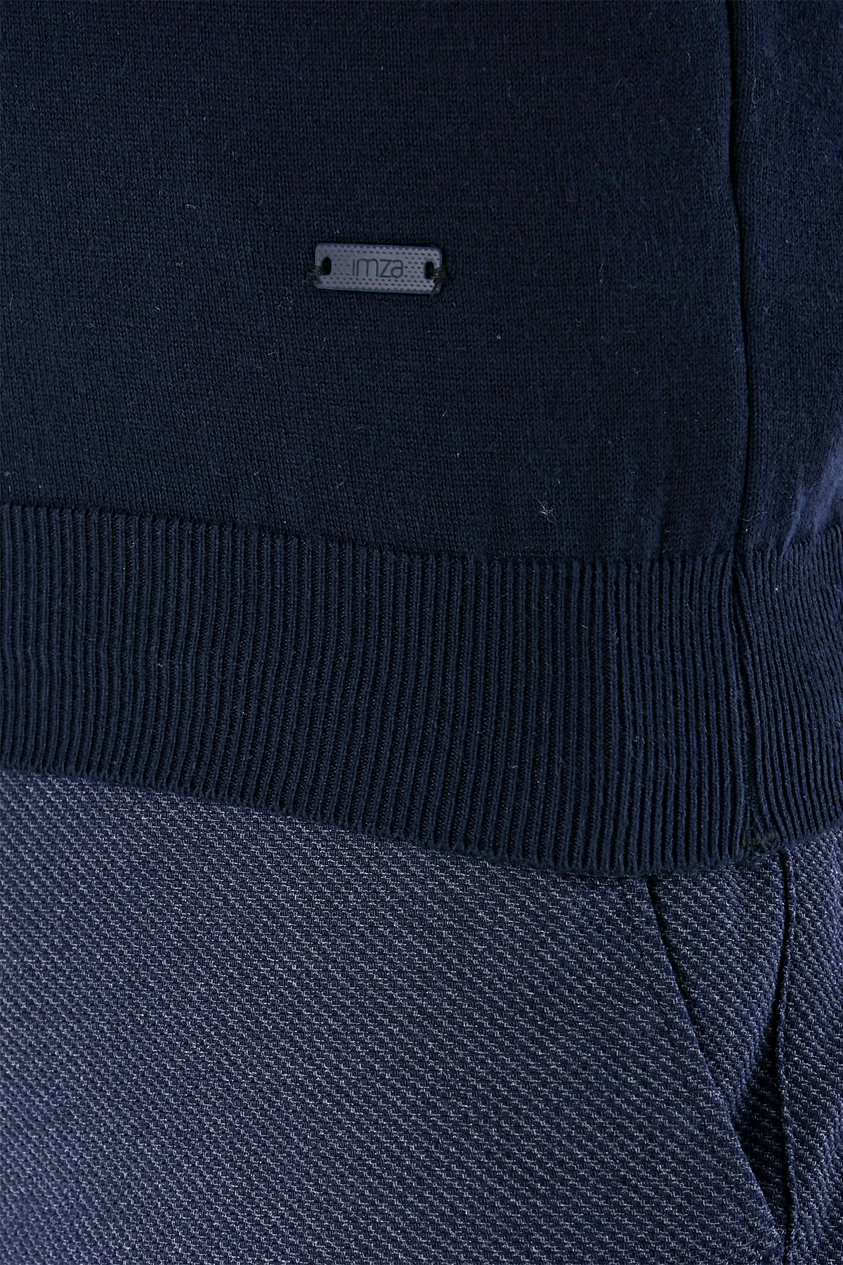 Lacivert V Yaka Cepsiz Slim Fit Classic Yünlü Triko Süeter 1012255003