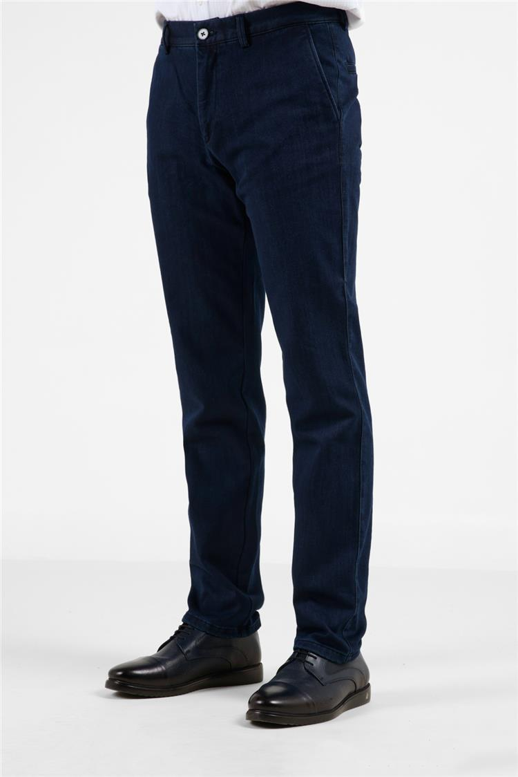 Lacivert Yan Cep Casual Comfort Fit Pamuklu Chino Pantolon 1003255171