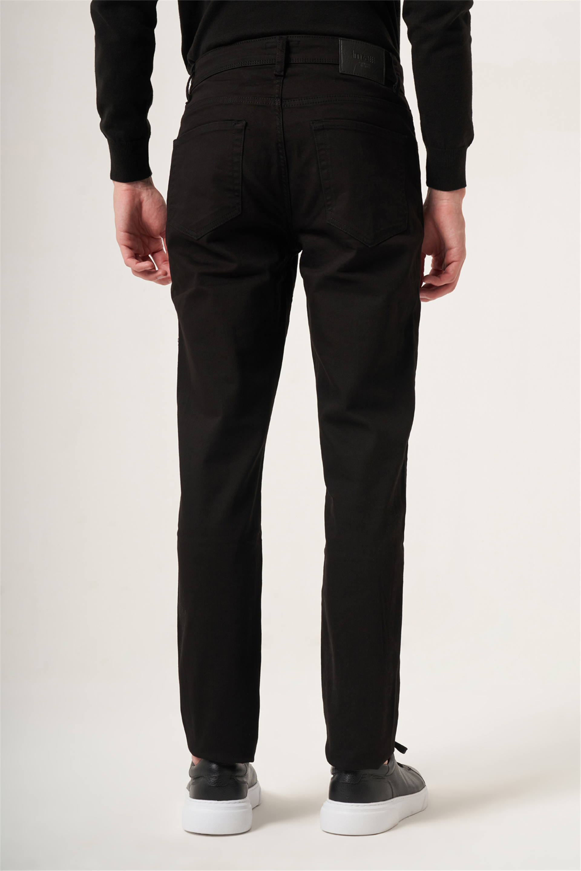 Siyah 5 Cep Gabardin Slim Fit Pamuklu Denim Pantolon 1023265151