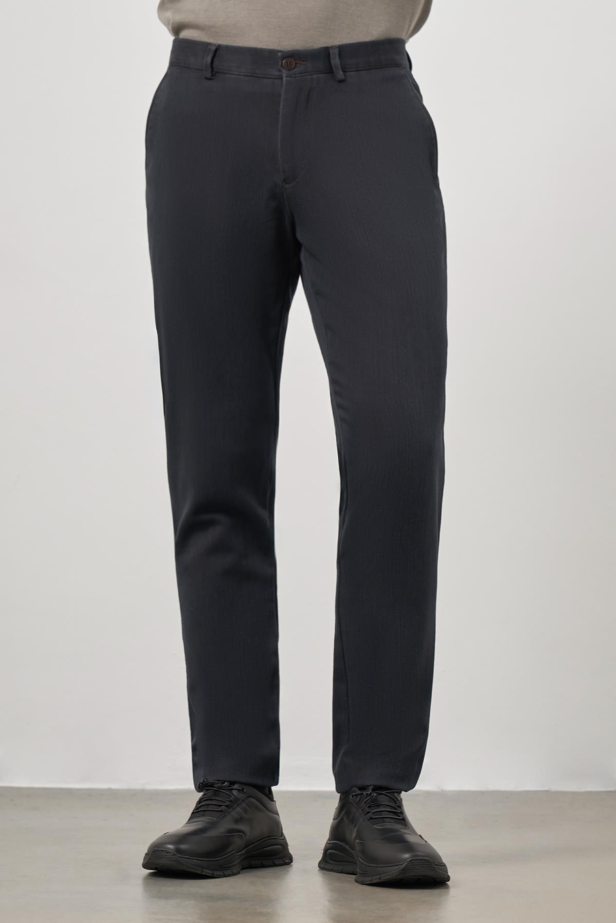 Siyah Pamuklu Yandan Cepli Casual Comfort Fit Chino Pantolon 1003245154