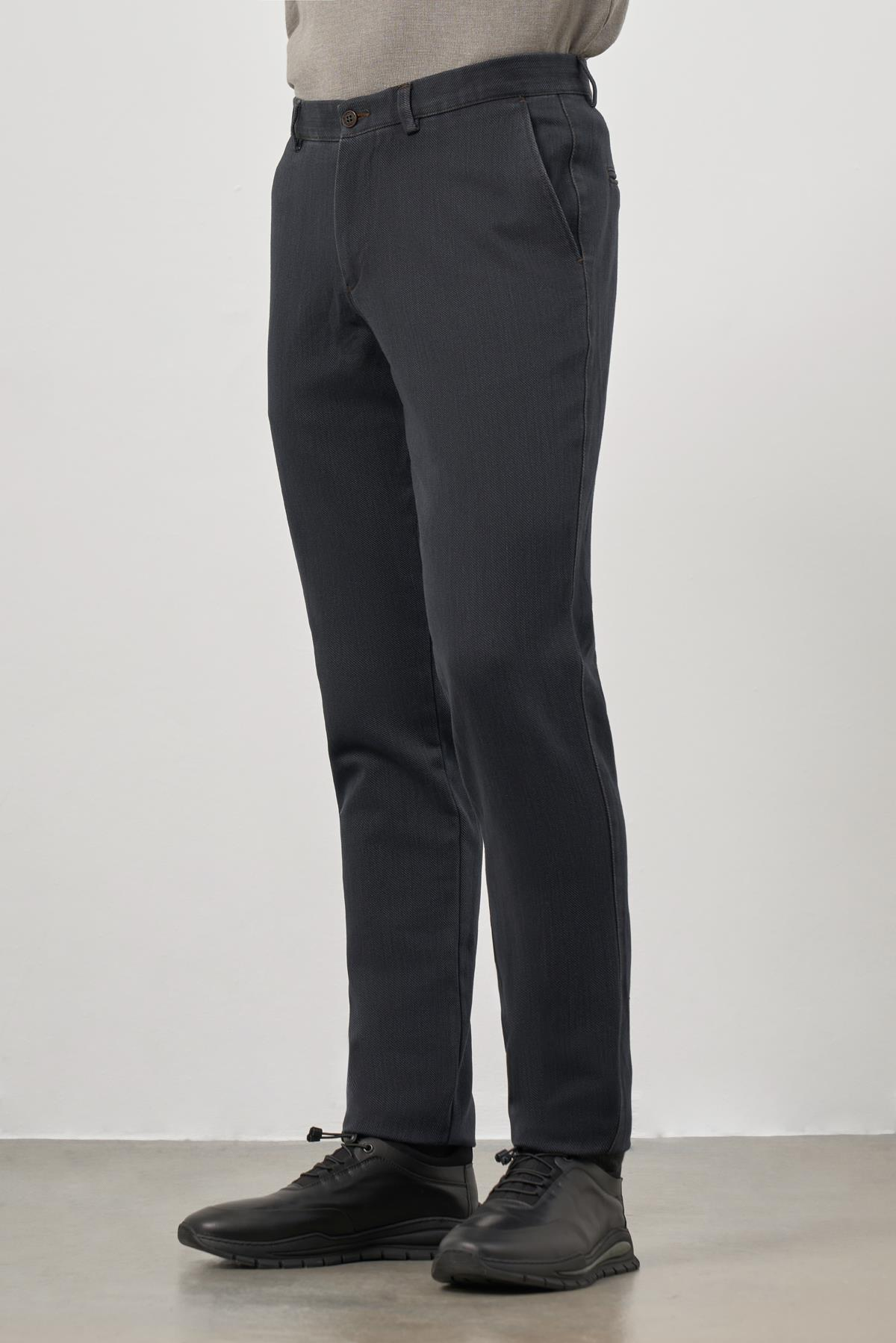 Siyah Pamuklu Yandan Cepli Casual Comfort Fit Chino Pantolon 1003245154