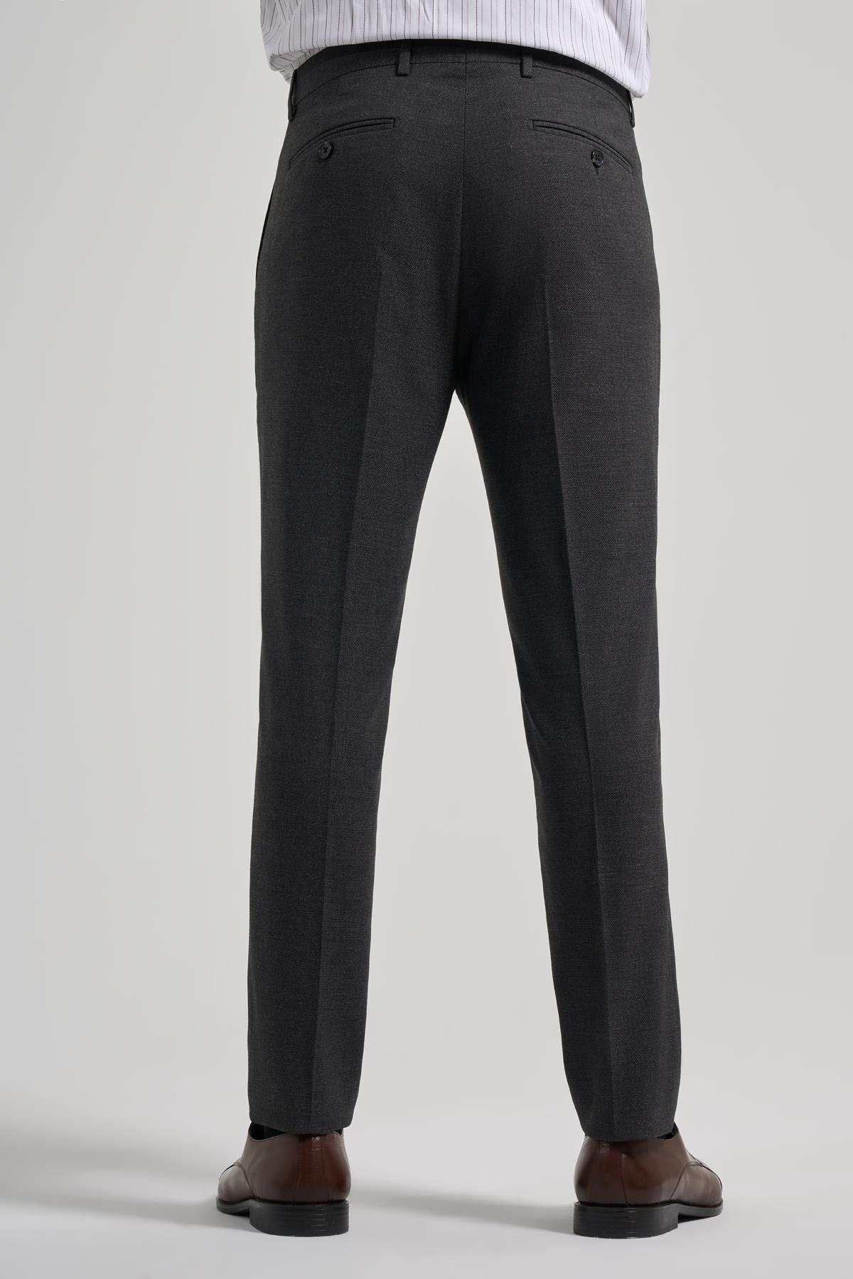 Siyah Esnek Yandan Cepli Slim Fit Classic Pantolon 1003250160