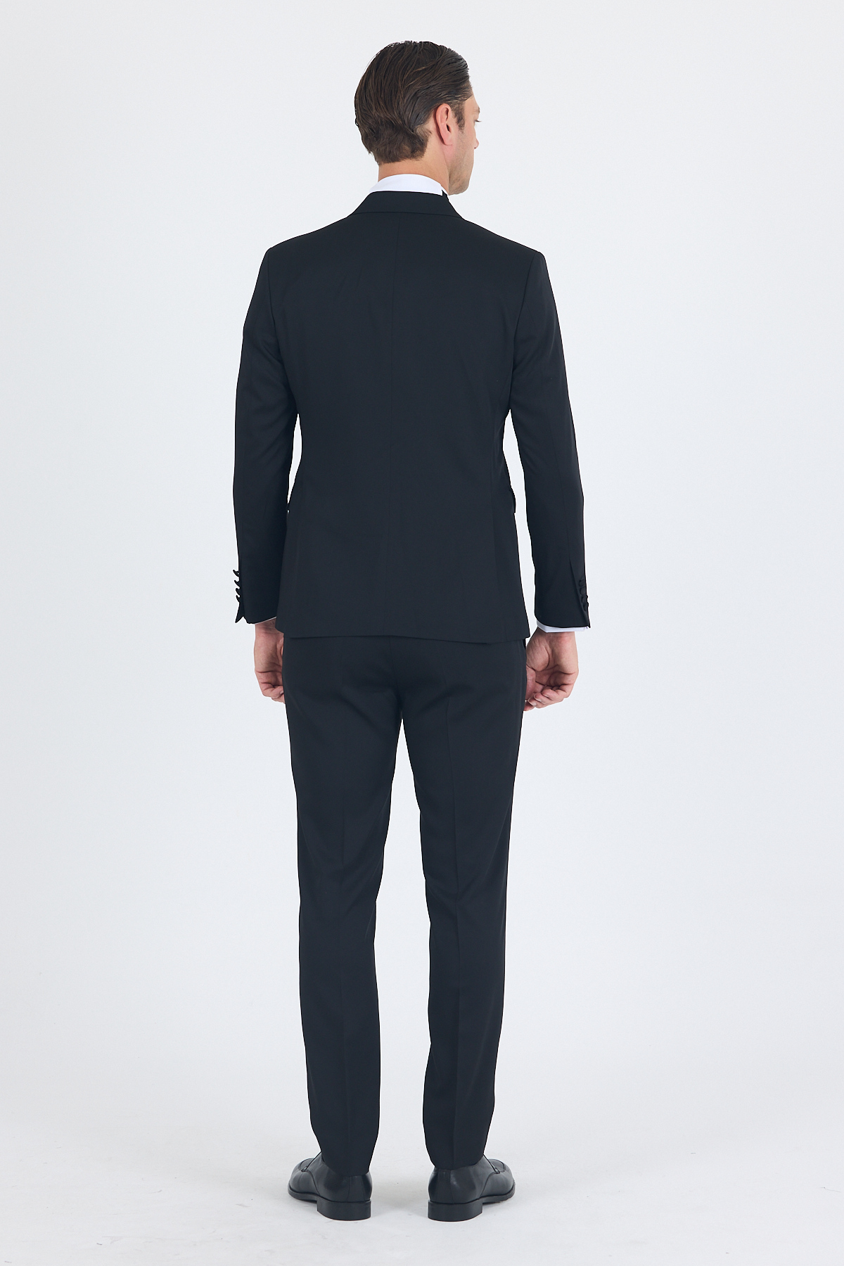 Siyah Kılıç Yaka Kruvaze Slim Fit Ceremony Takım Elbise 1001250203