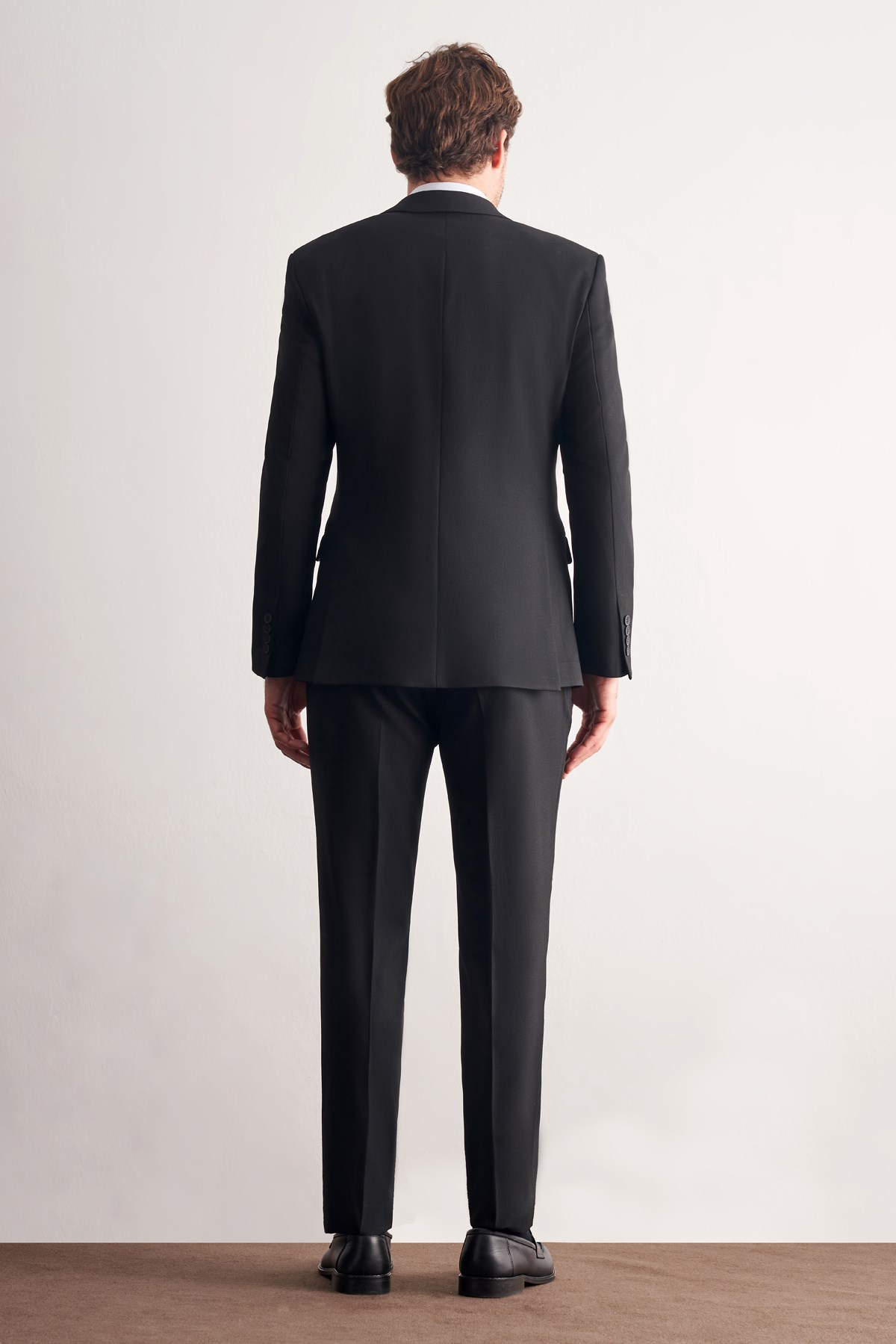 Siyah Kırlangıç Yaka Tam Astar 6 Drop Slim Fit Esnek Takım Elbise 1001265163