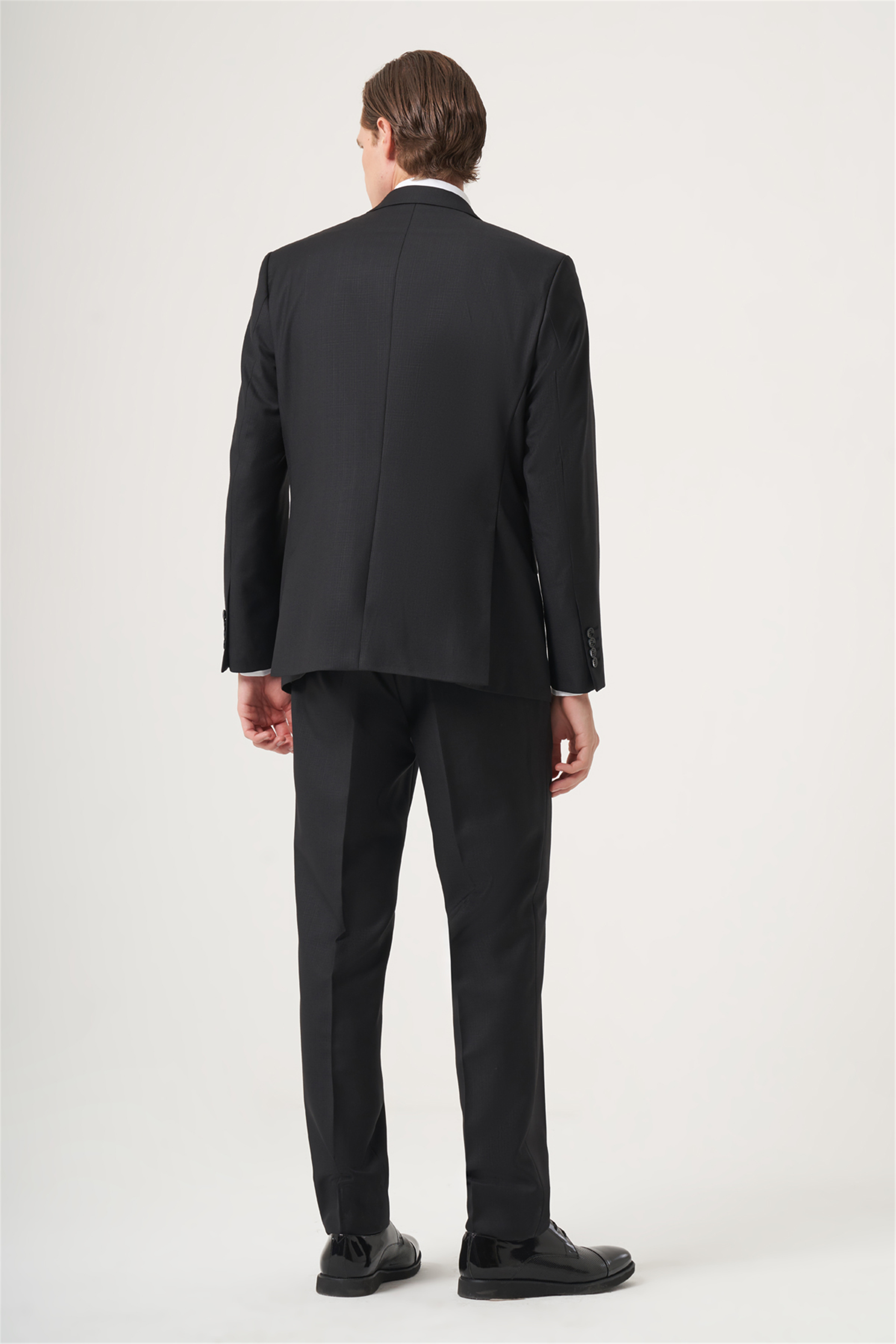 Siyah Mono Yaka 6 Drop Comfort Fit Tam Astar Takım Elbise 1001260179