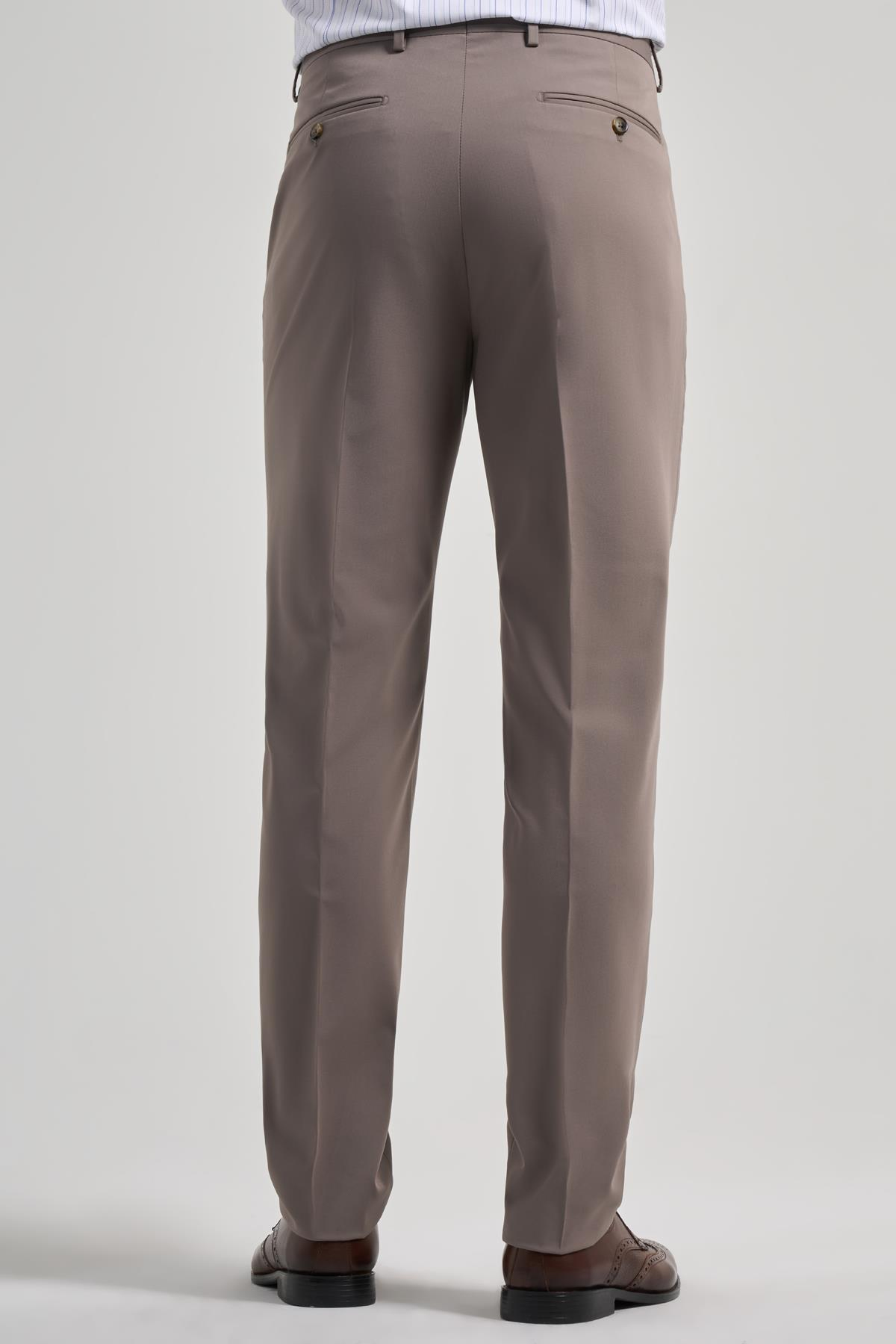 Kahverengi Esnek Yandan Cepli Comfort Fit Classic Pantolon 1003250159