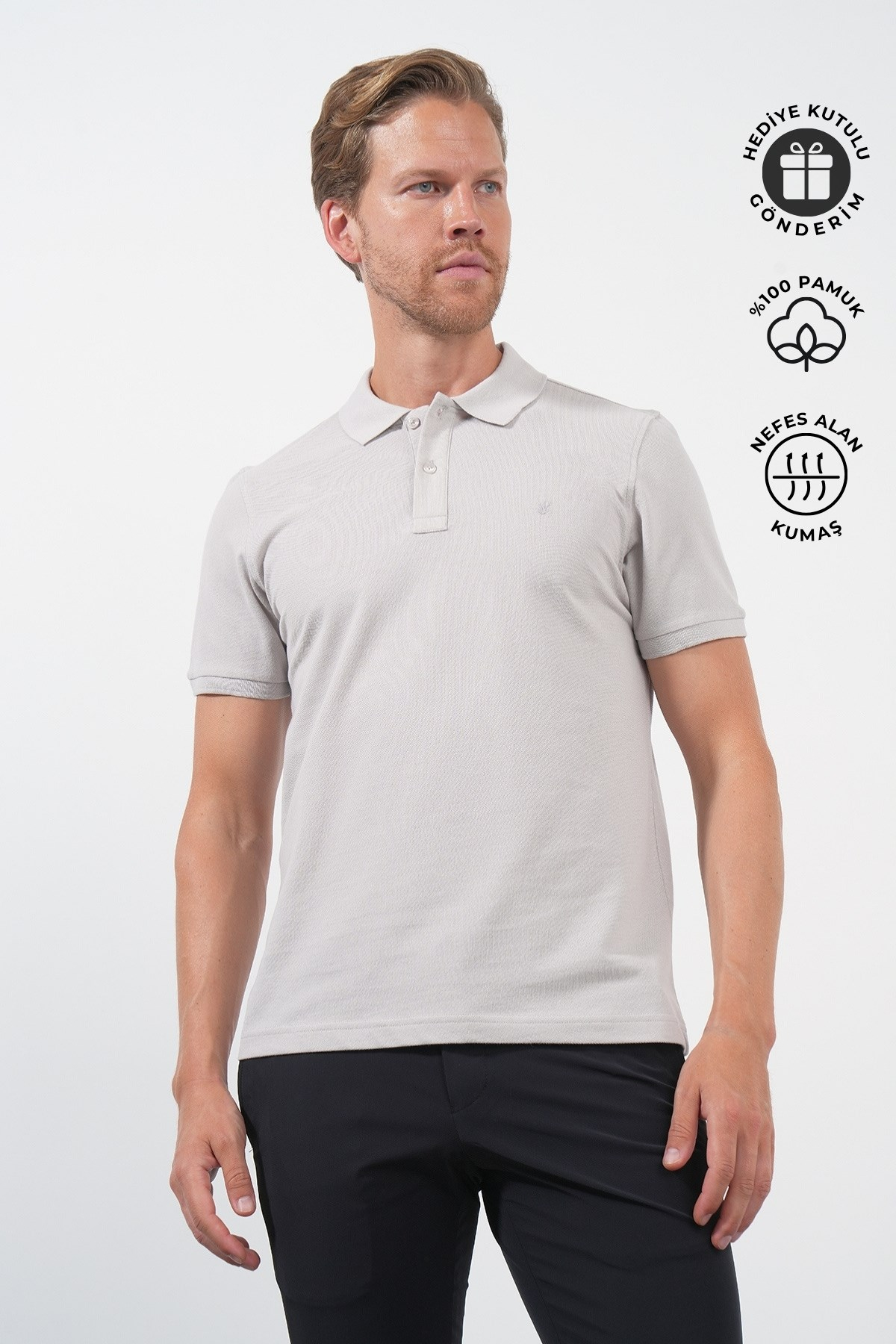 Taş Polo Yaka Pike Kısa Kol Slim Fit Pamuklu Tişört 1011260170