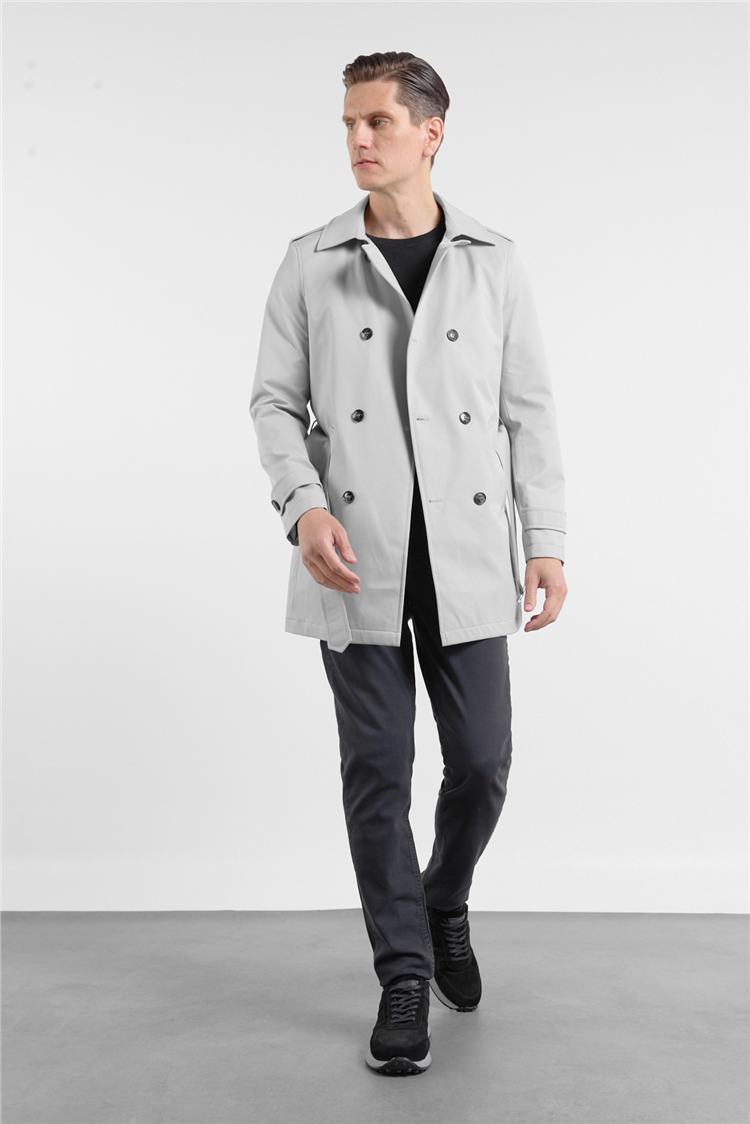 Taş Rengi Mono Yaka Düz Classic Comfort Fit Trençkot 1006260150