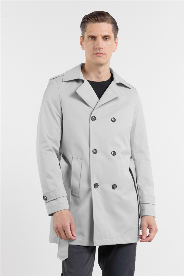 Taş Rengi Mono Yaka Düz Classic Comfort Fit Trençkot 1006260150