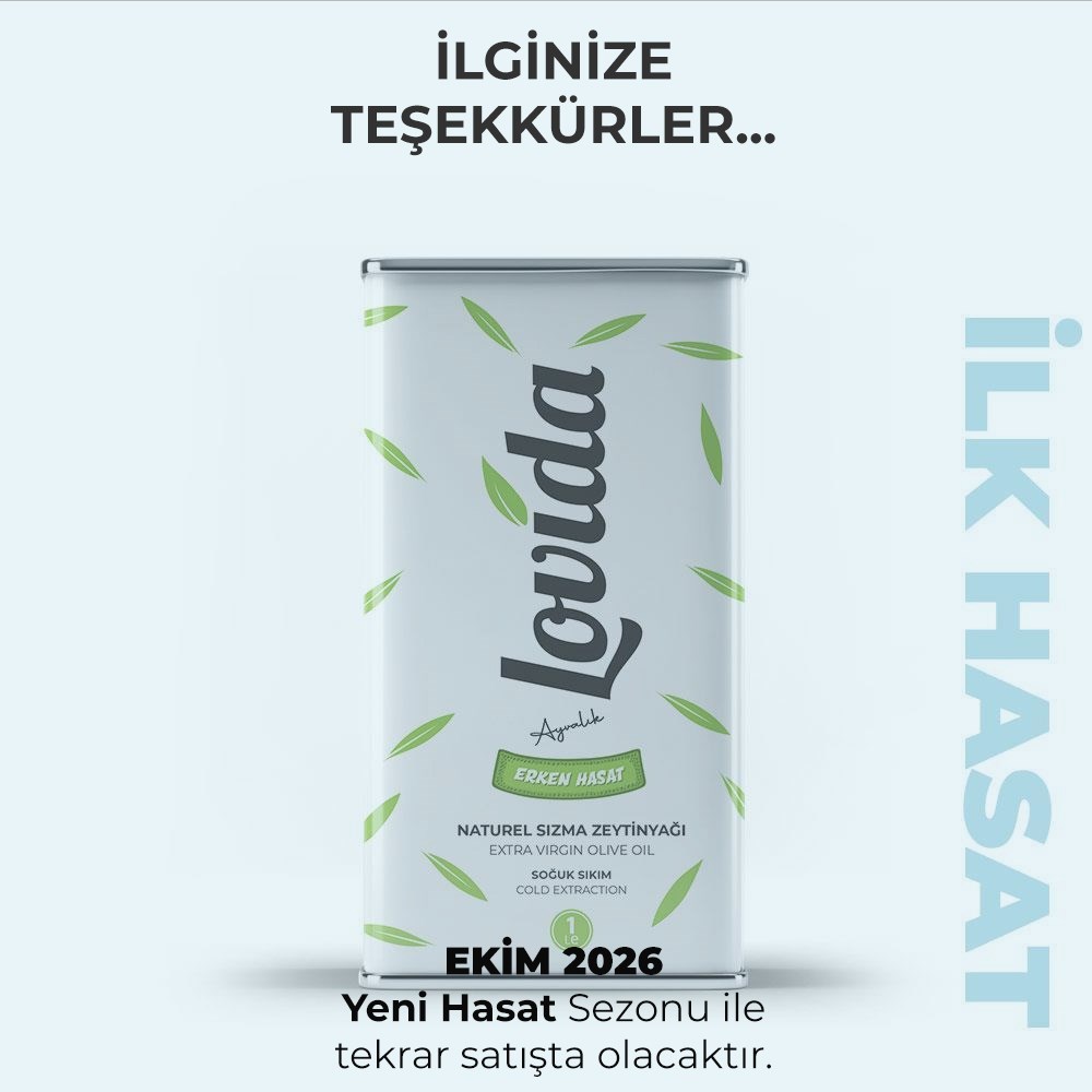 Erken Hasat Soğuk Sıkım Ayvalık Zeytinyağı 1 Lt Teneke  2025-26