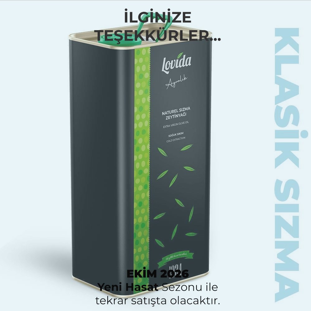 Naturel Sızma Ayvalık Zeytinyağı Soğuk Sıkım 5 Lt Teneke 2025-26