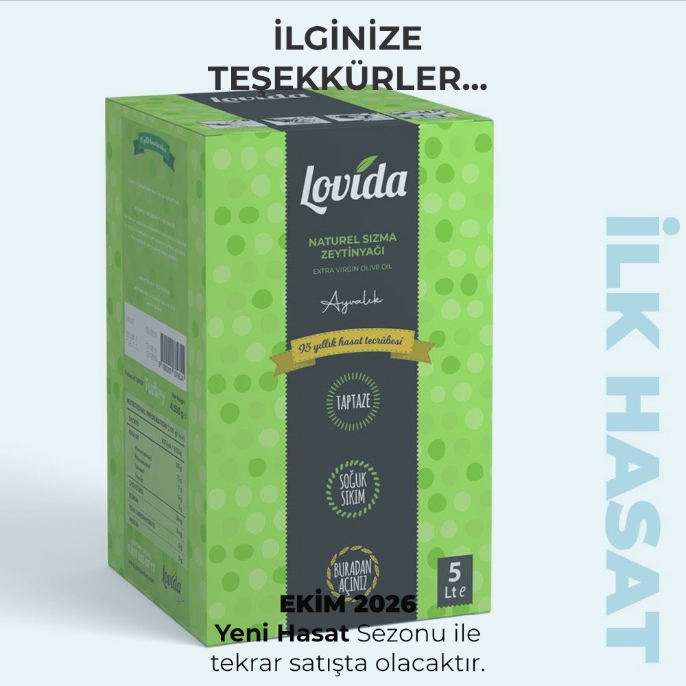 Erken Hasat Soğuk Sıkım Ayvalık Zeytinyağı 5 Lt Bag In Box 2025-26