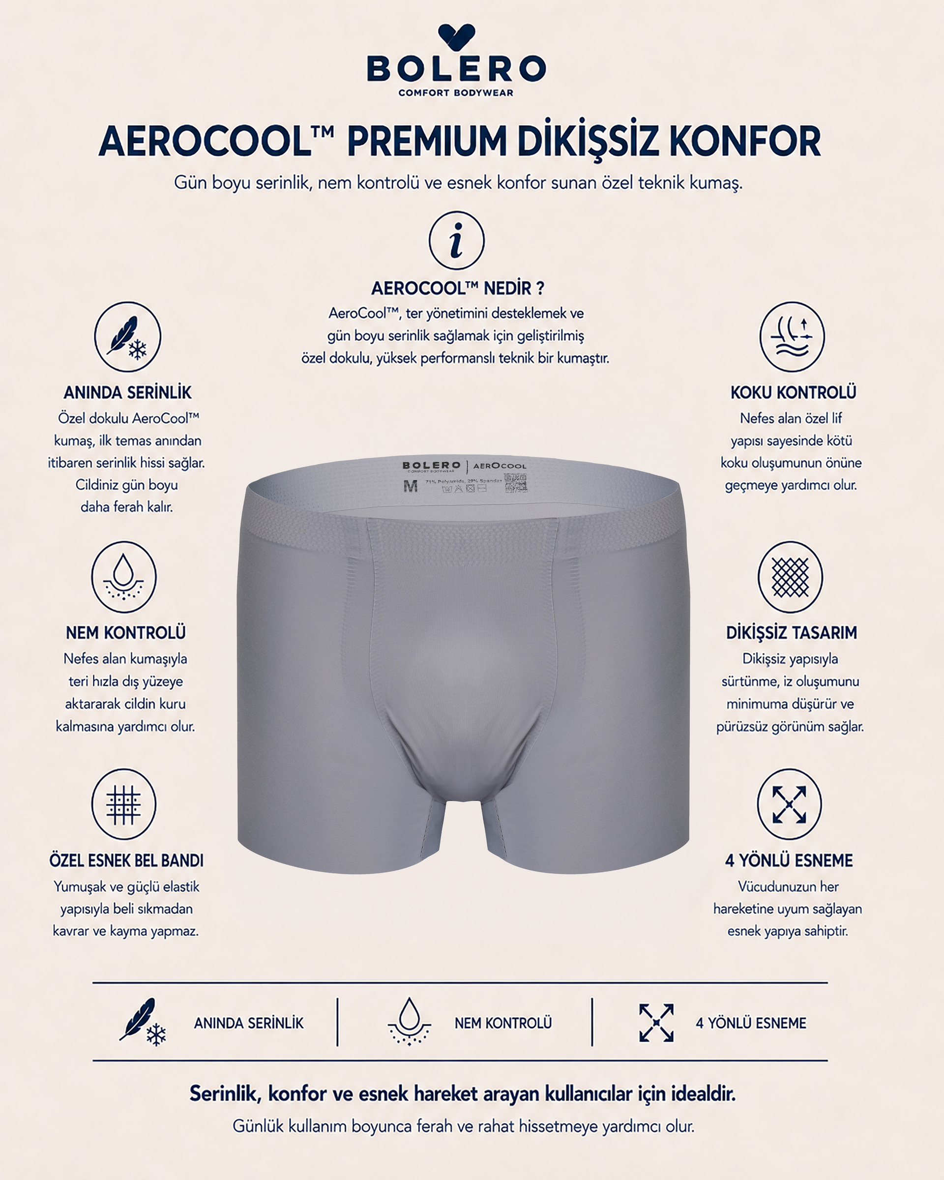 Aerocool Erkek Dikişsiz Boxer Antrasit