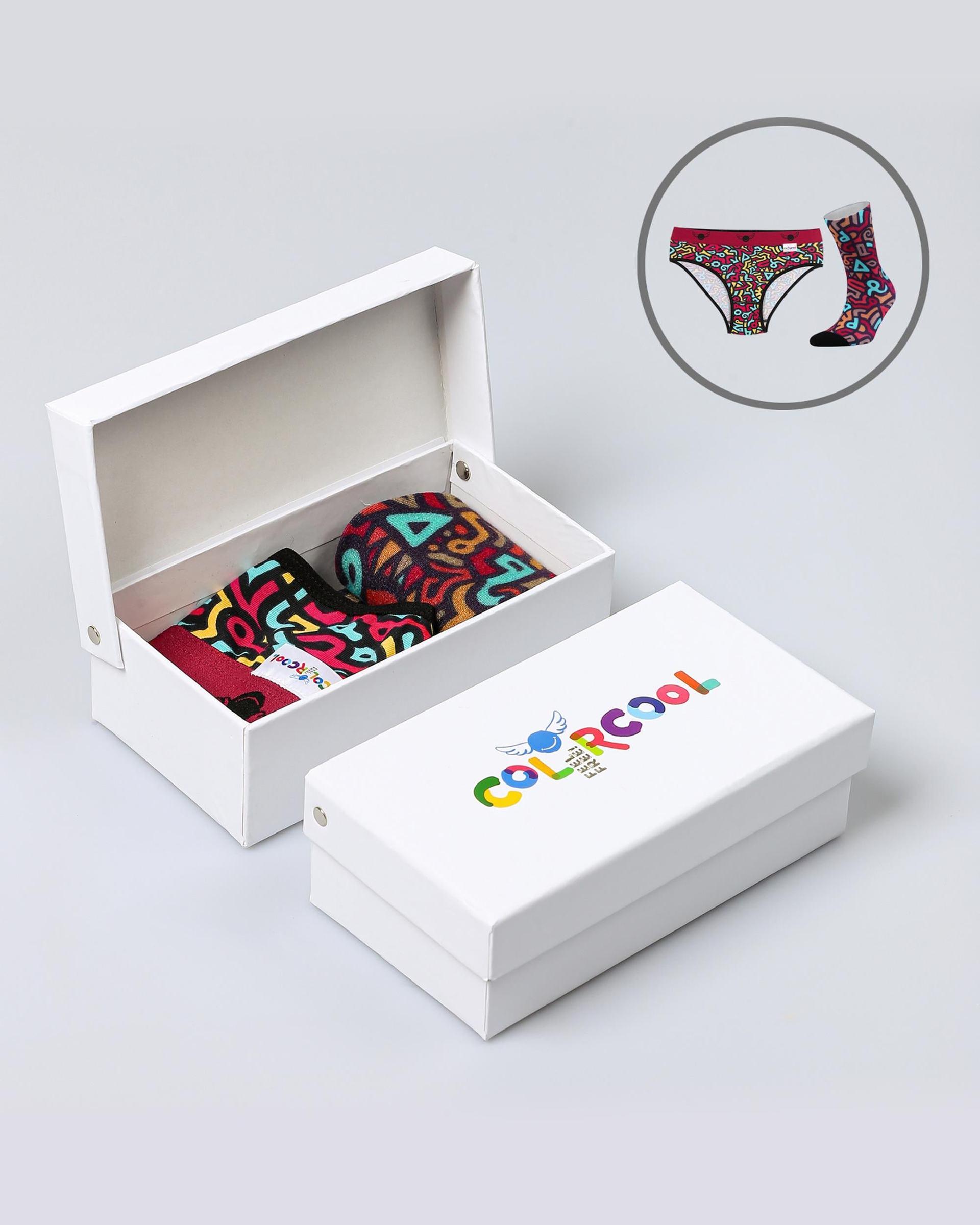 Color Bomb Graffiti Tasarım Slip ve Çorap