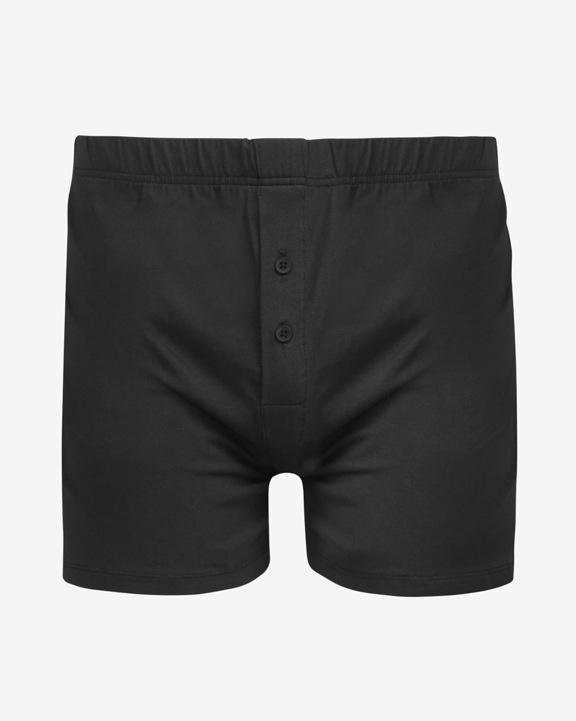 Düğmeli Siyah Erkek Boxer