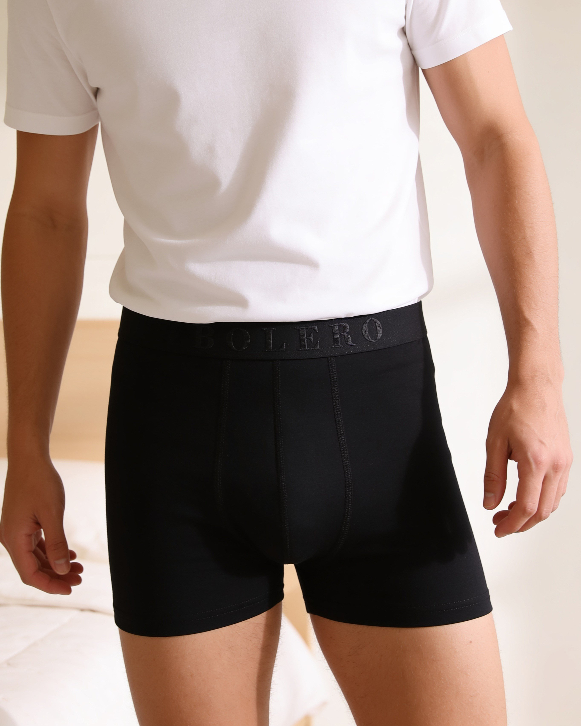 Erkek Loose Fit 2'li Boxer Siyah Gri