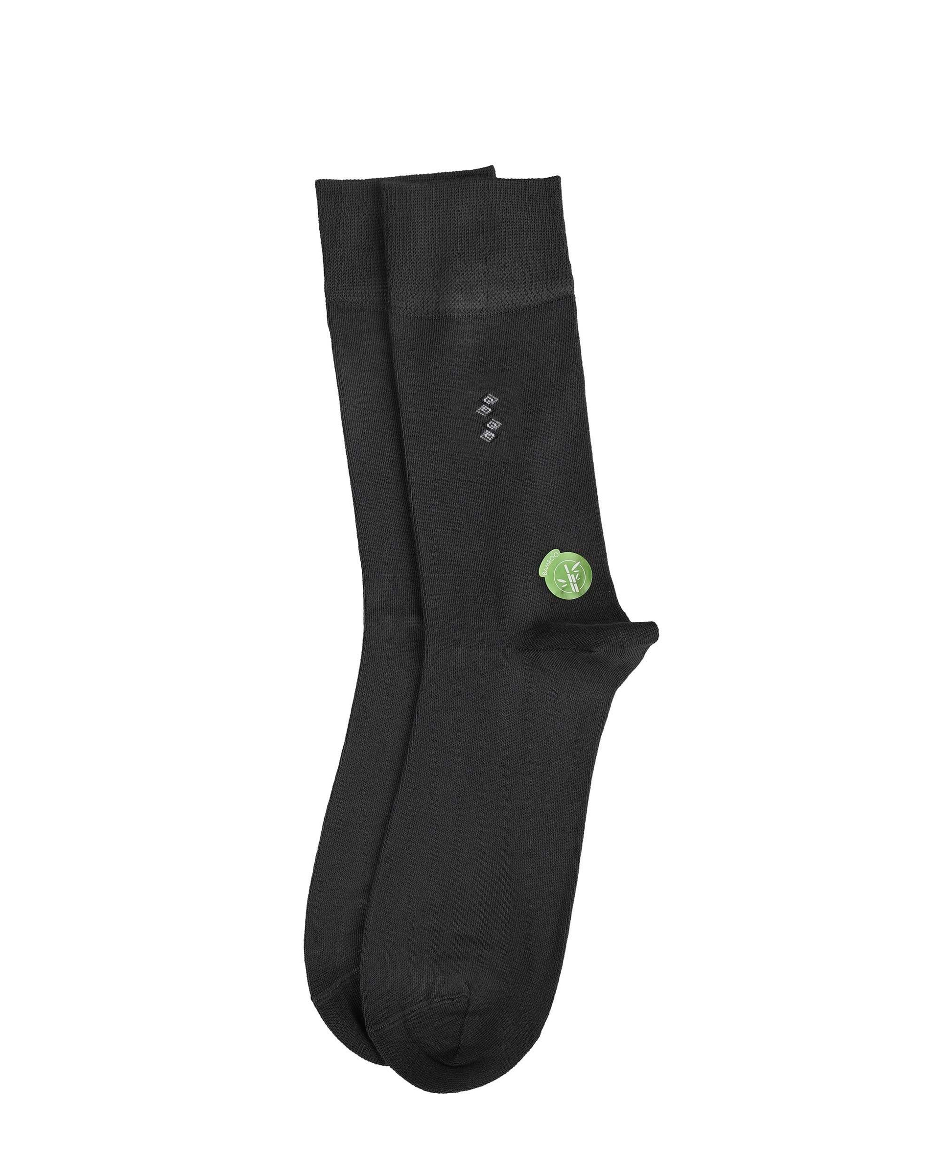 Erkek Premium Dikişsiz Alt Alta Kare Desen Bambu Soket Çorap Füme