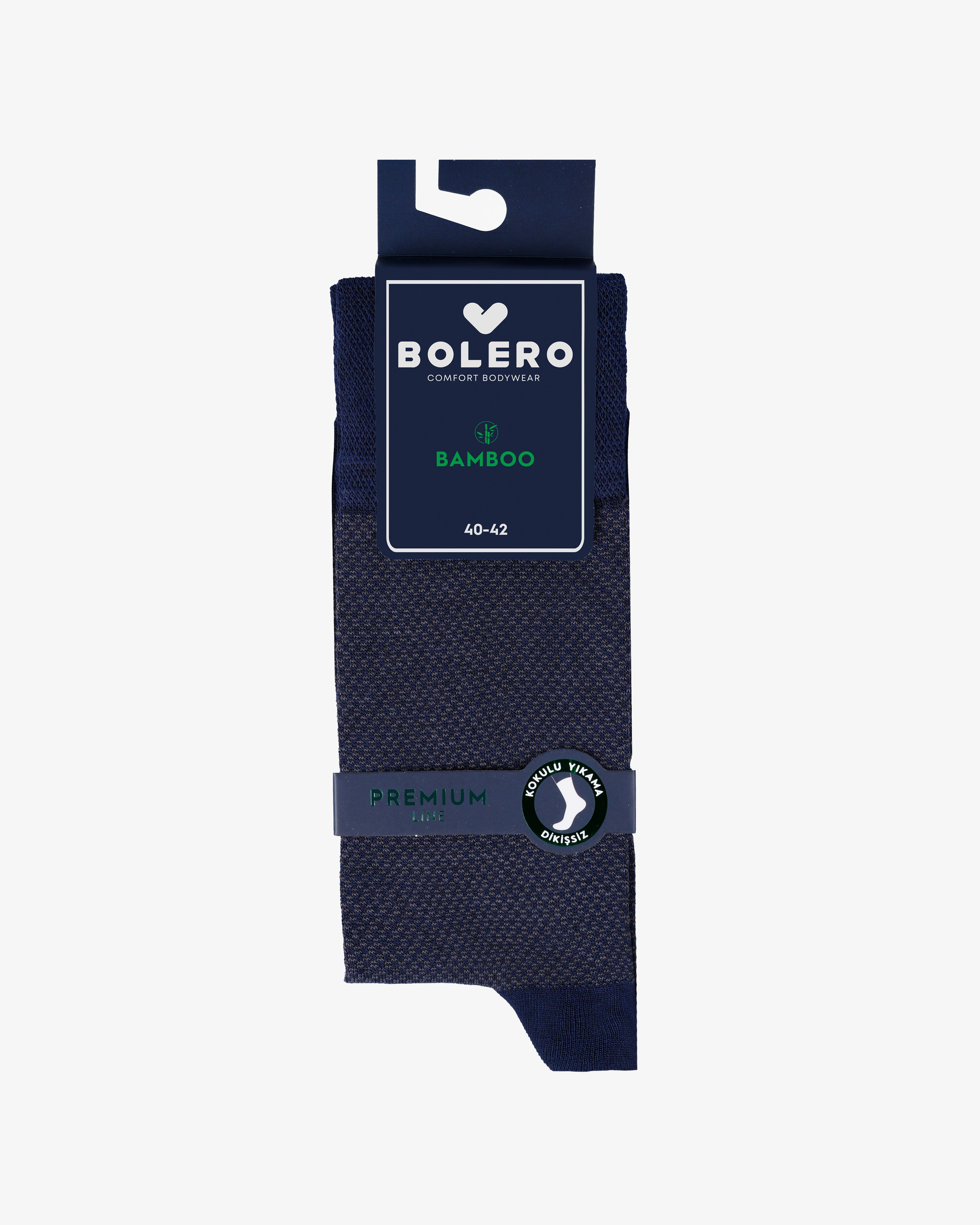 Erkek Premium Dikişsiz Yazlık Nokta Desenli Bambu Çorap Lacivert
