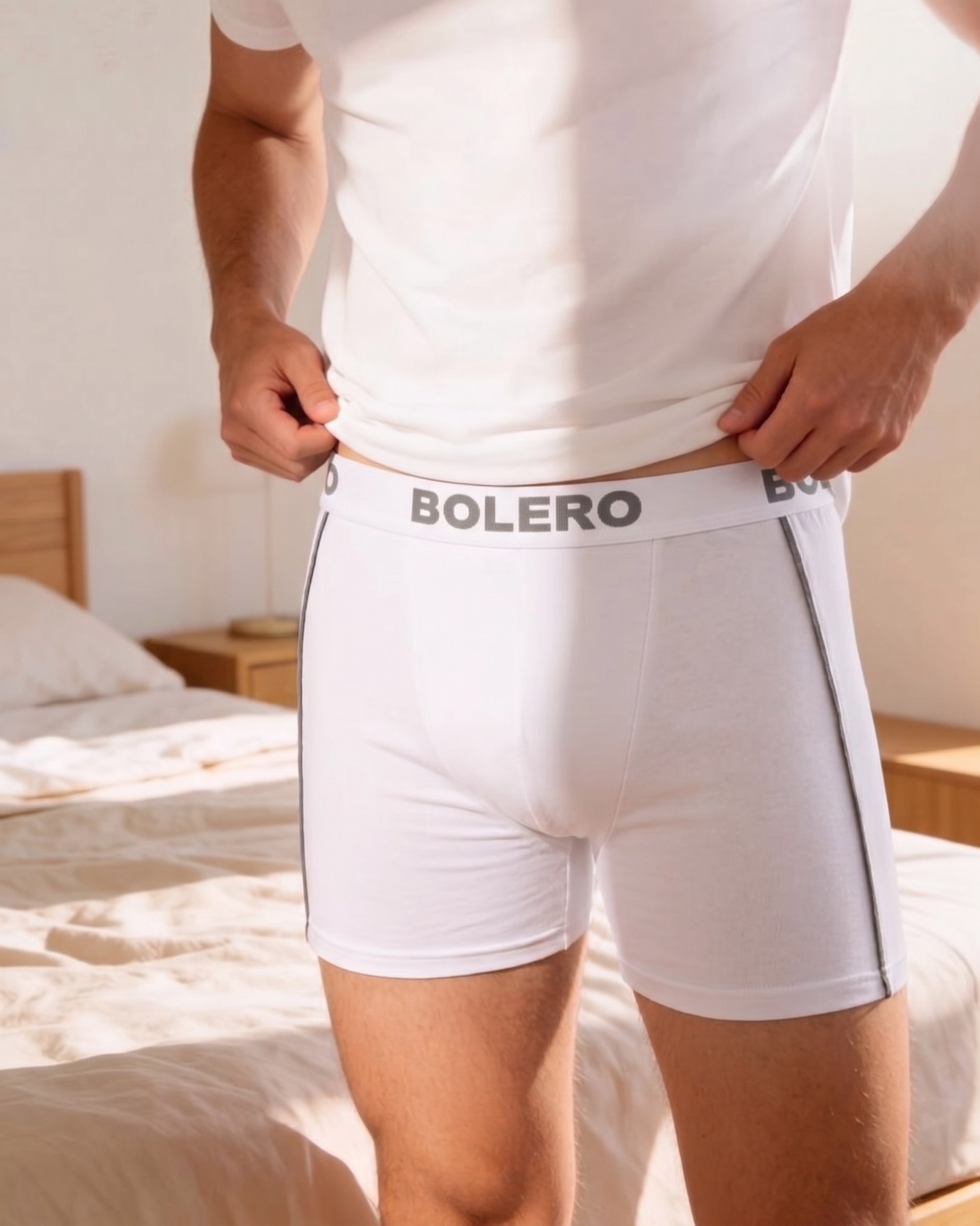 Erkek Premium Lyocel Boxer Beyaz