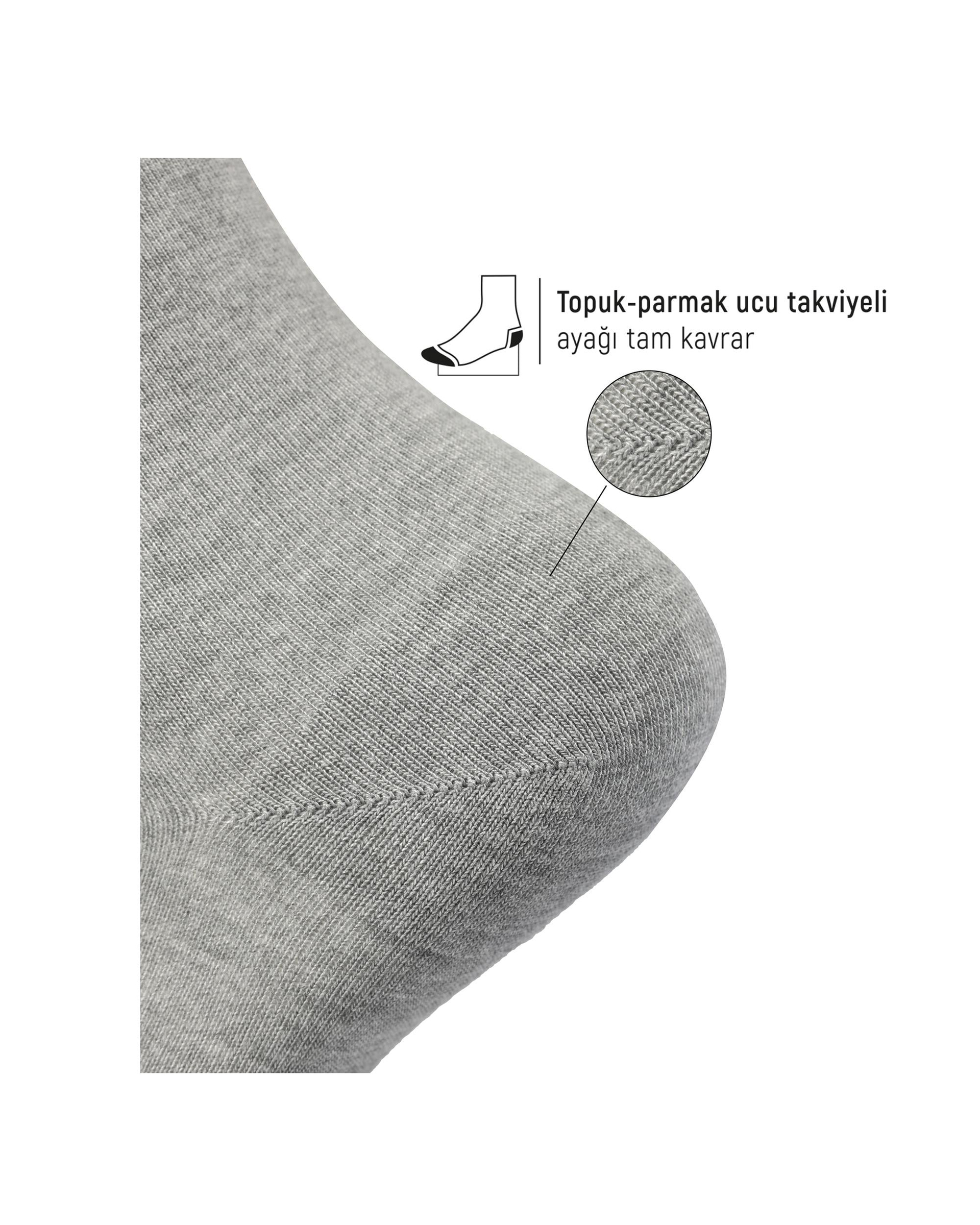 Erkek Roll Top Lastiksiz Dikişsiz Bambu Çorap Gri