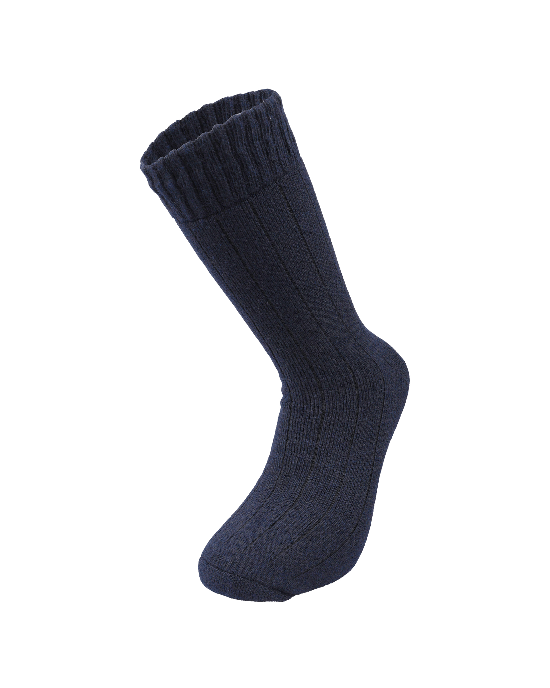 Erkek Yün Havlu Lambswool Çorap Lacivert