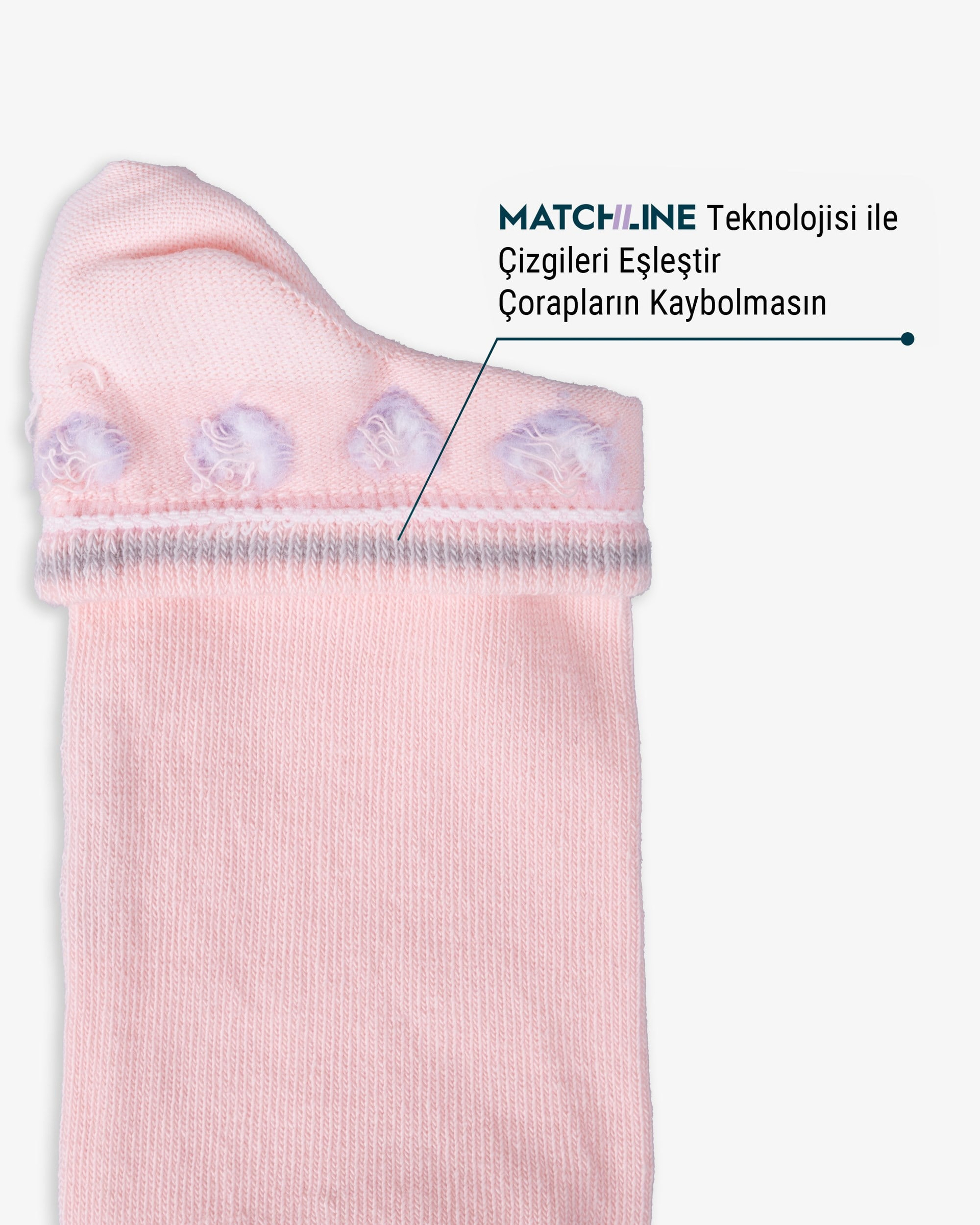Kadın Dikişsiz Pamuk Patik Kalp Desenli Pembe