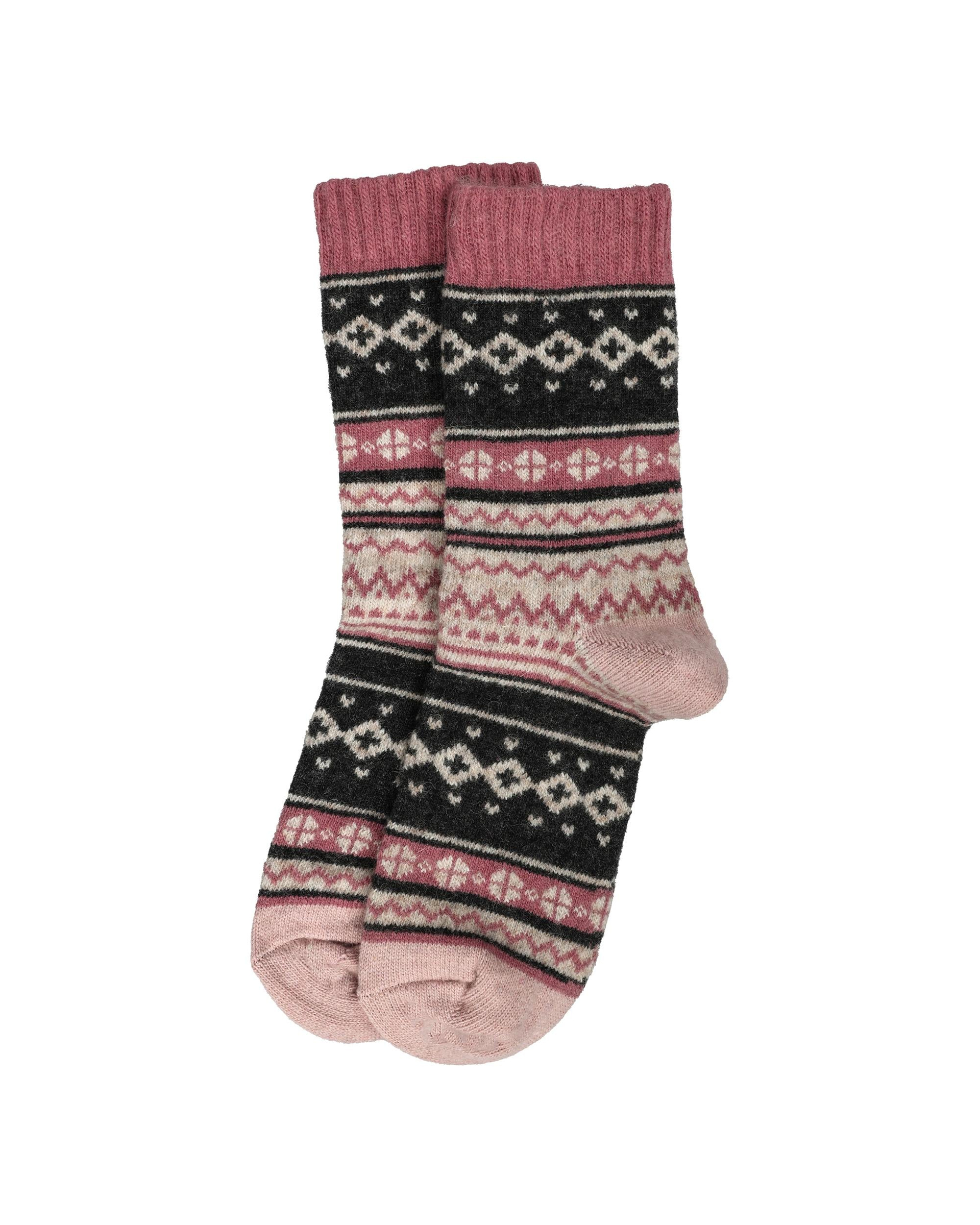 Kadın Lüks 3'lü Angora Yün Çorap Kilim Desen
