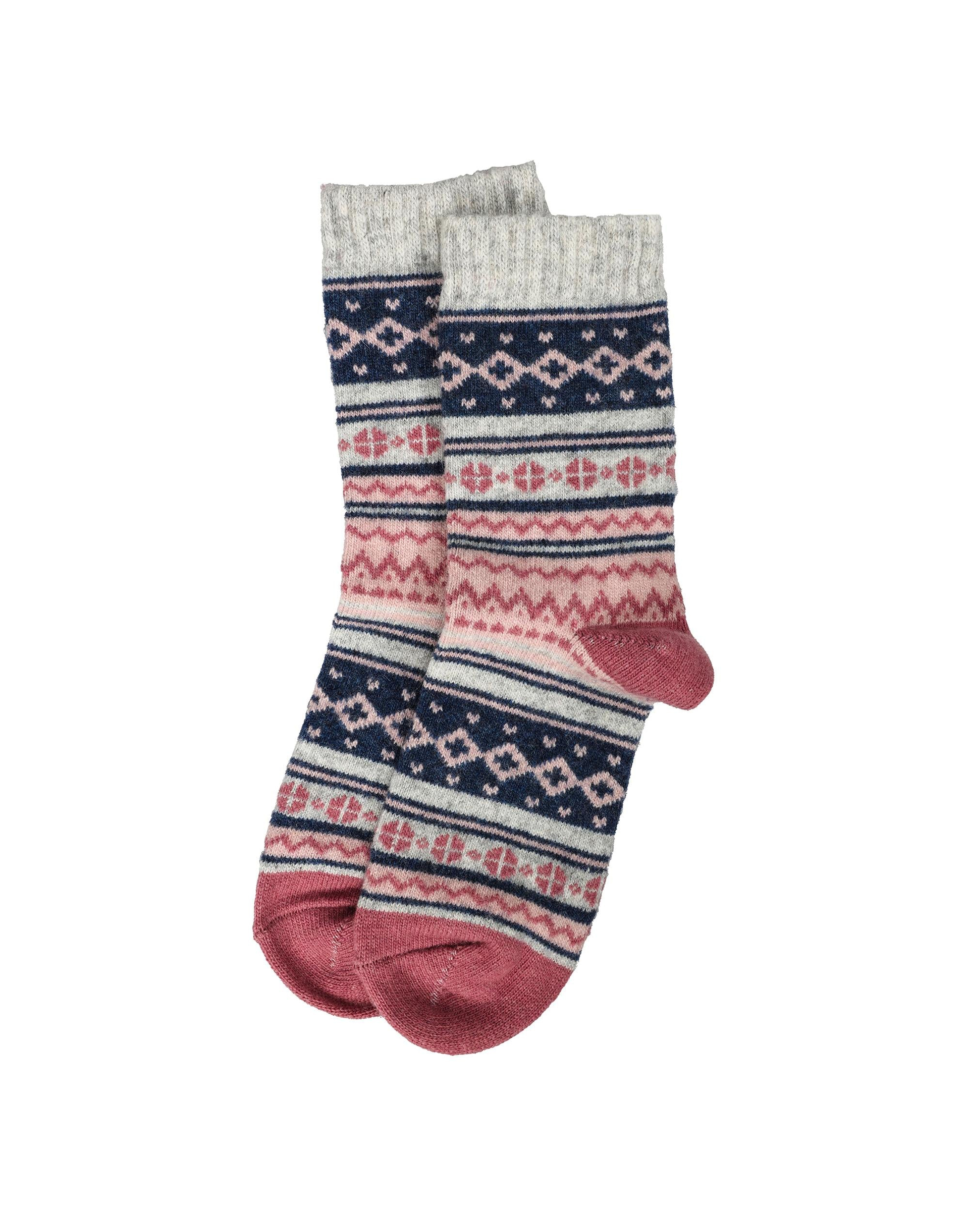Kadın Lüks 3'lü Angora Yün Çorap Kilim Desen