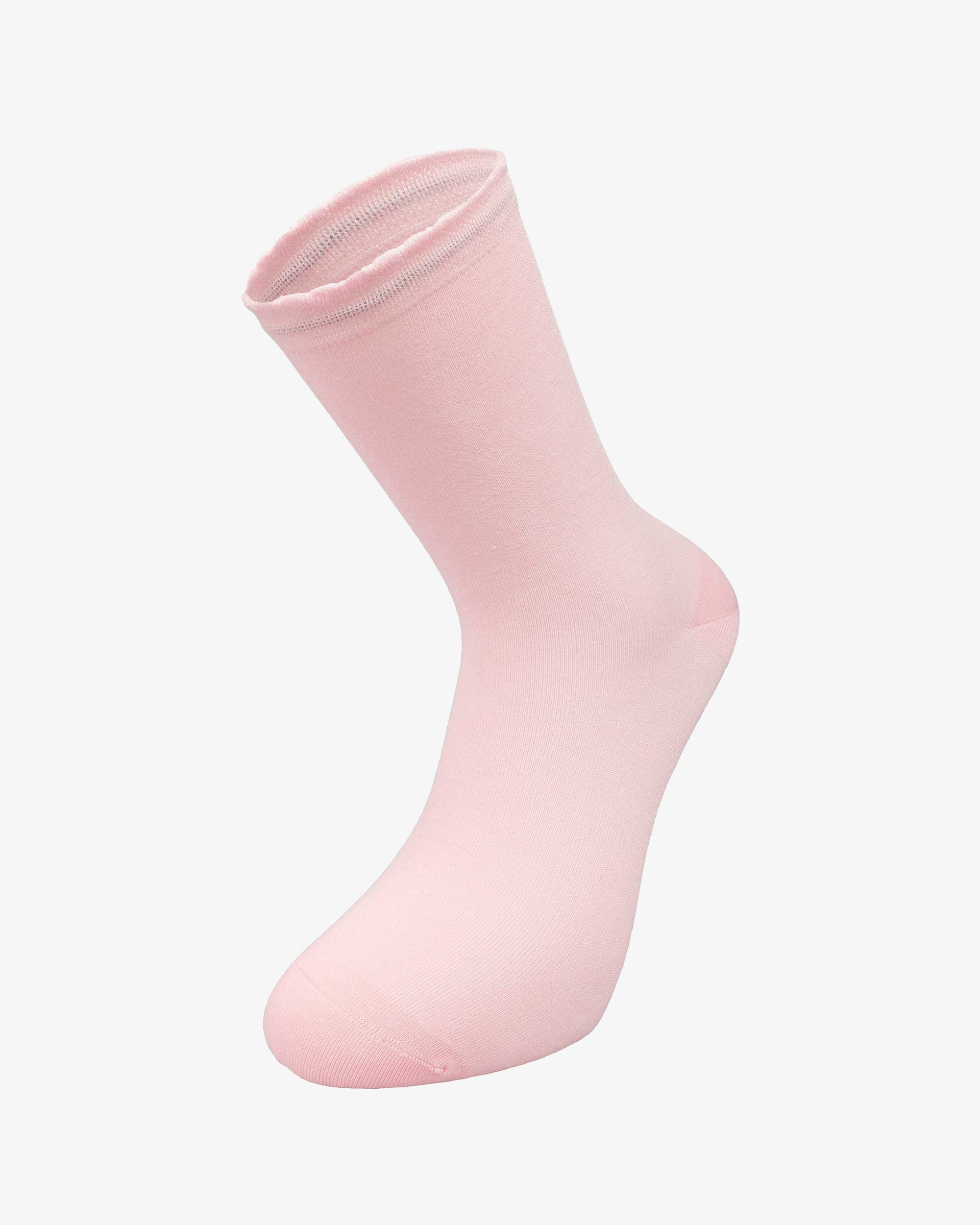 Kadın Premium Dikişsiz  Bambu Çorap Düz Pembe