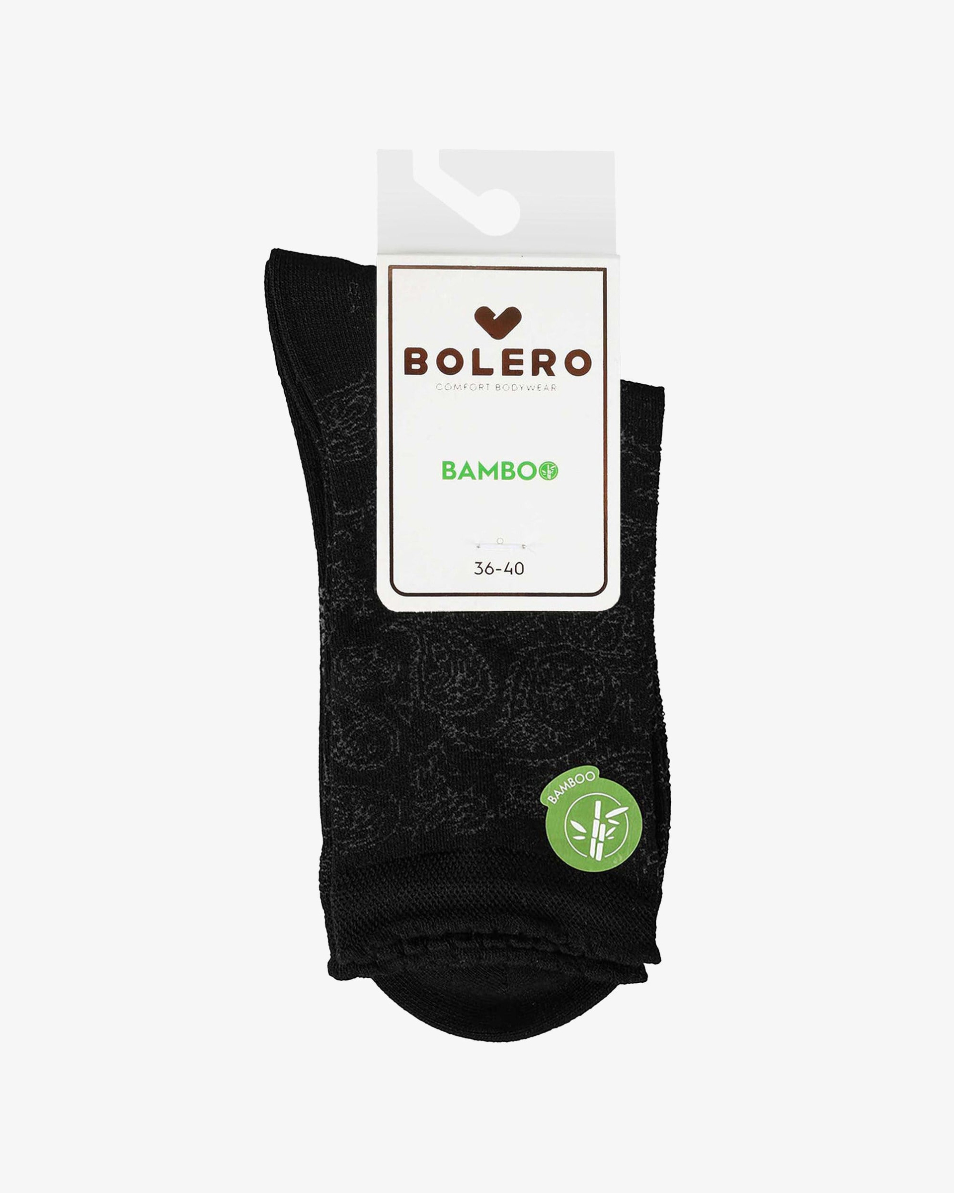 Kadın Premium Dikişsiz Bambu Çorap Şal Desen Siyah